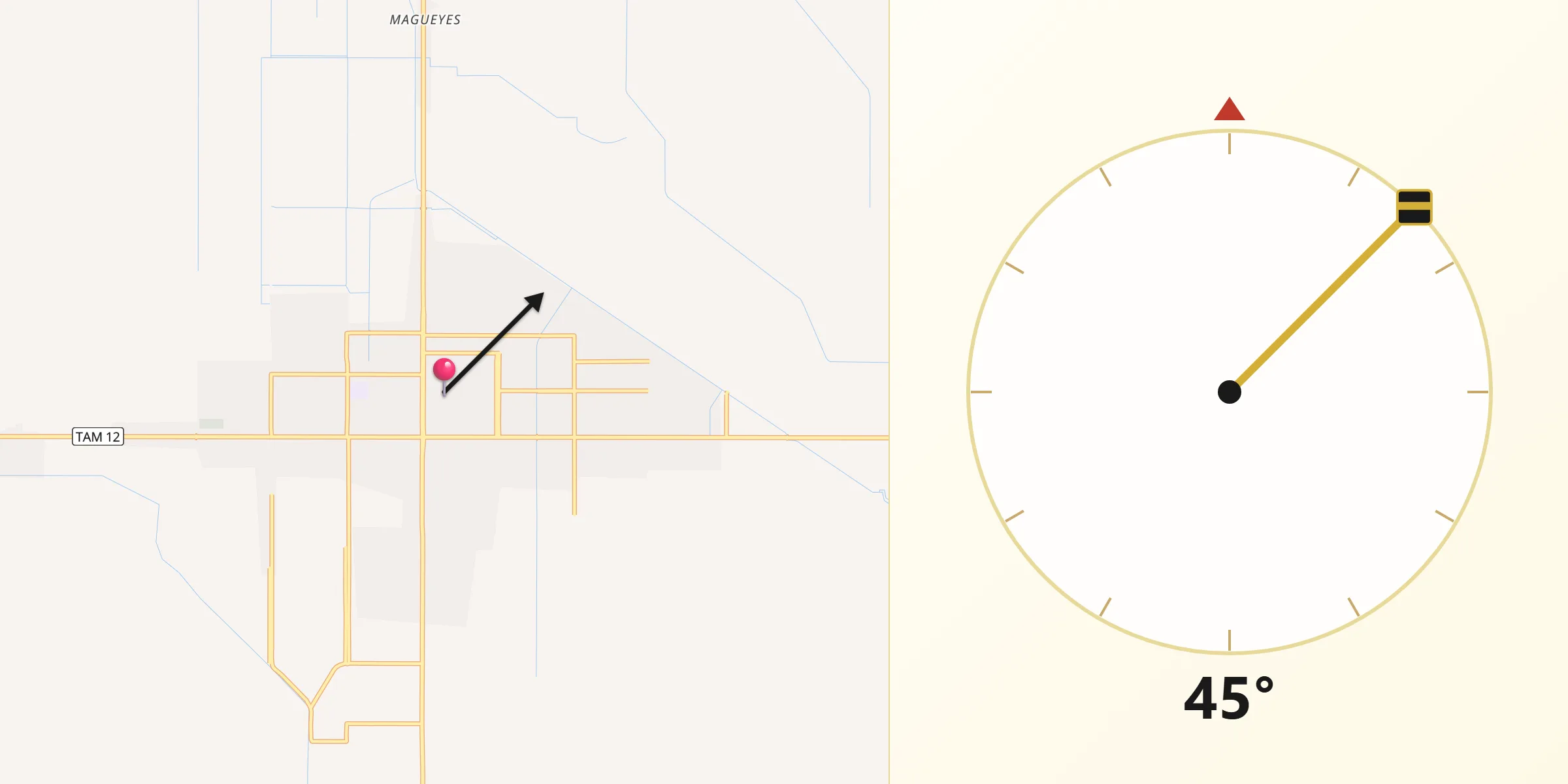 Dirección de la Qibla desde Valle Hermoso