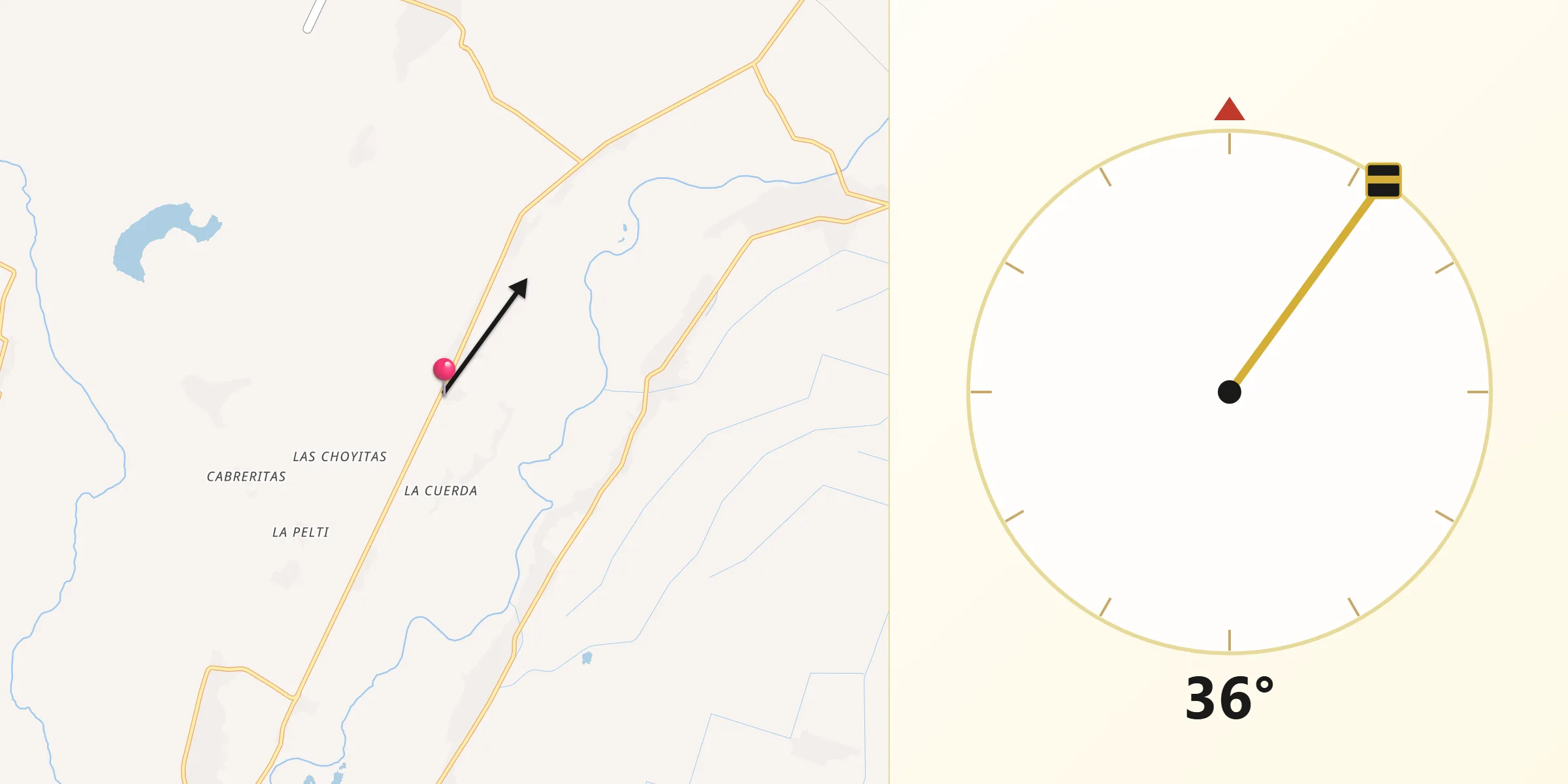 Dirección de la Qibla desde El Sabino