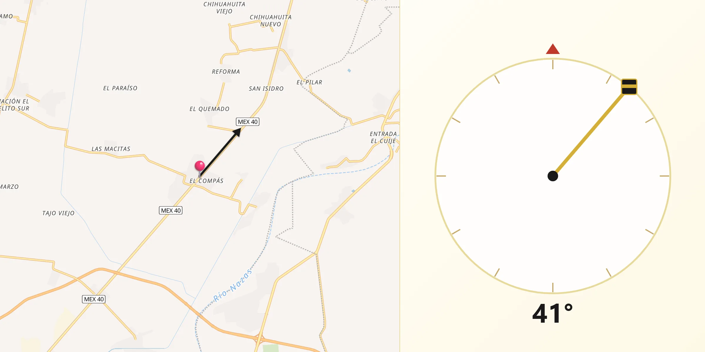 Dirección de la Qibla desde San Felipe