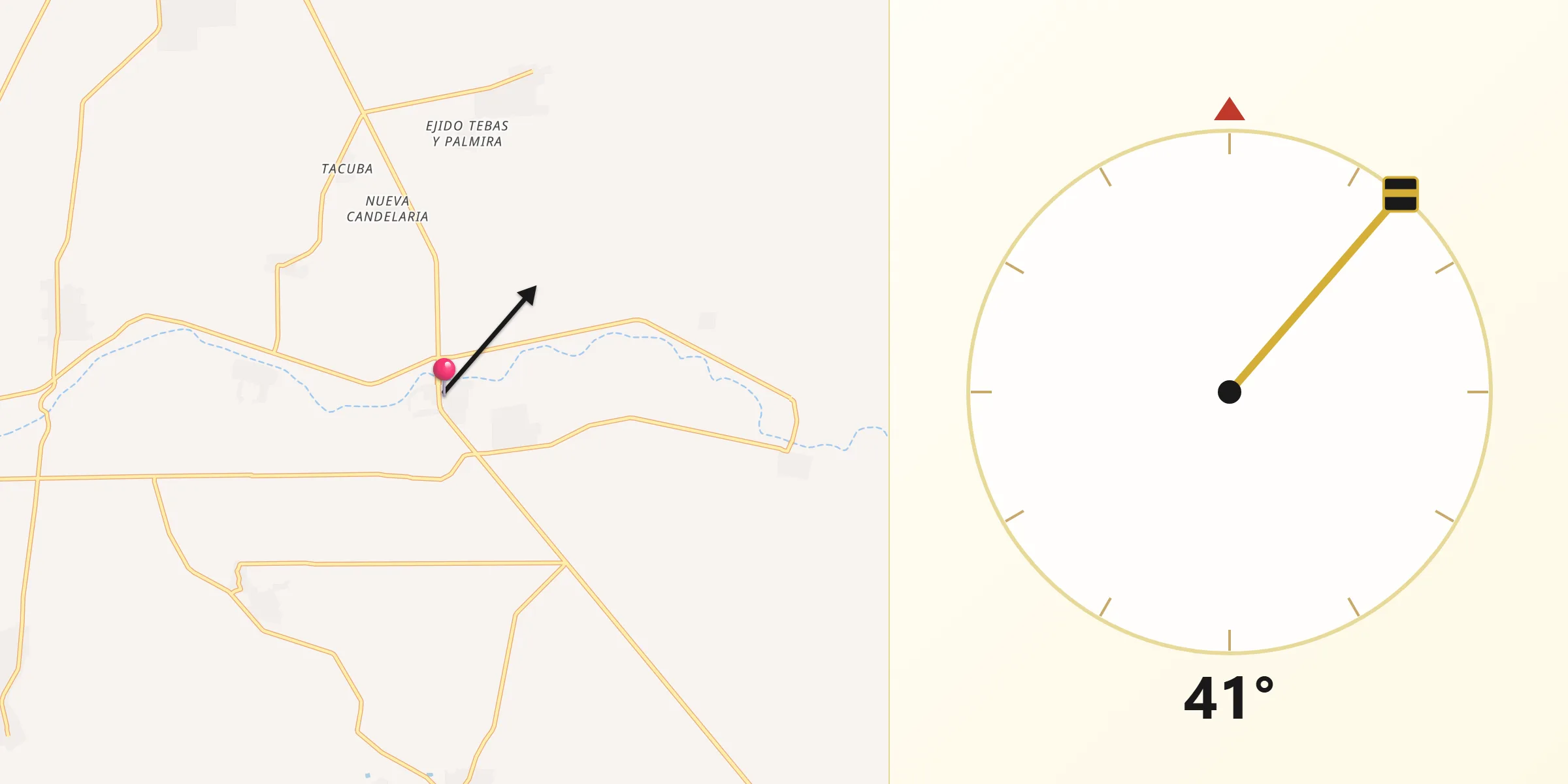 Dirección de la Qibla desde San Miguel
