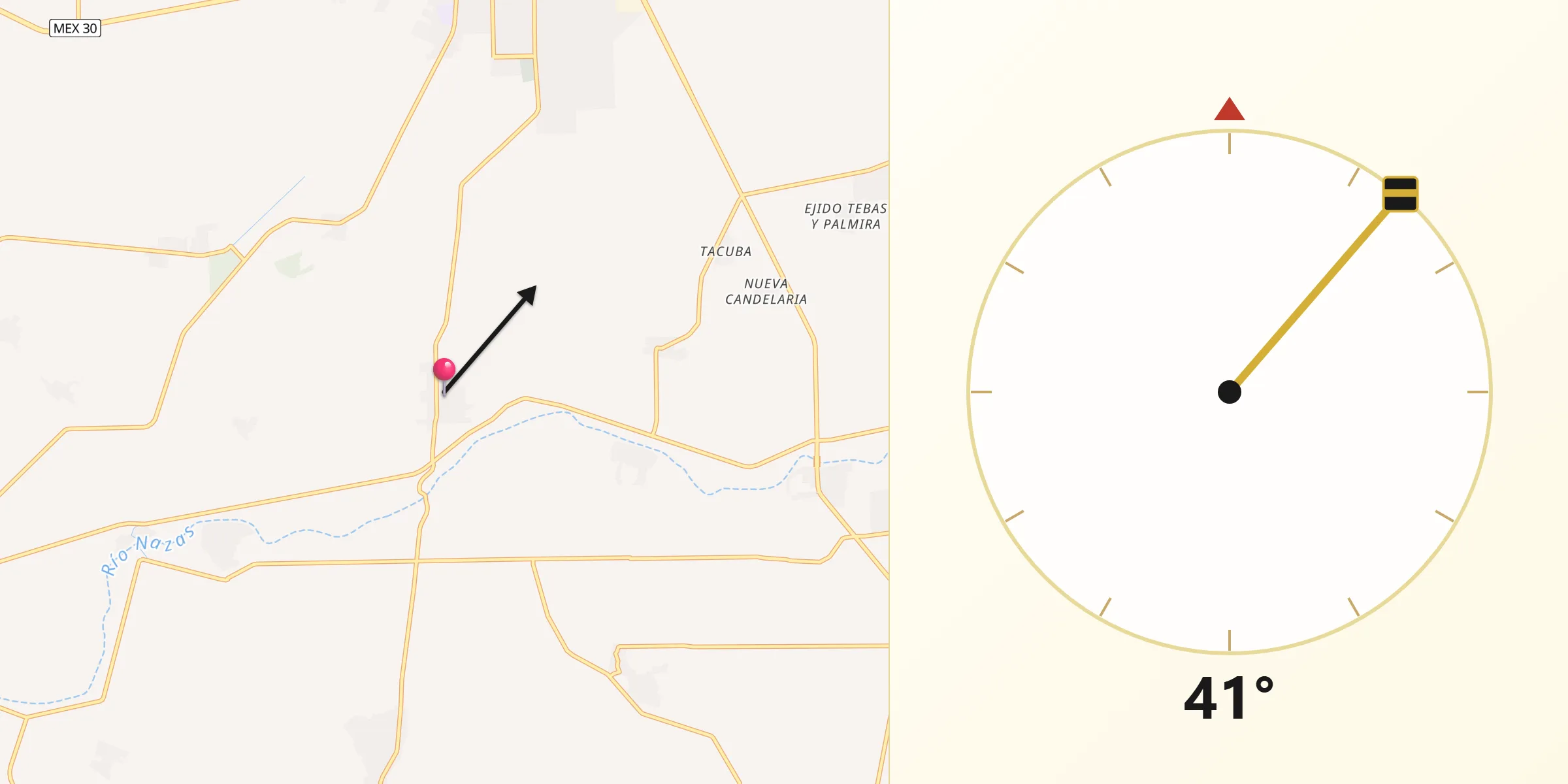 Dirección de la Qibla desde San Esteban de Abajo