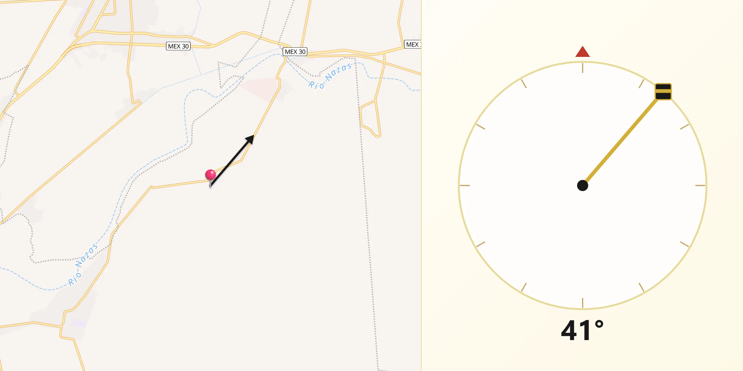 Dirección de la Qibla desde La Luz