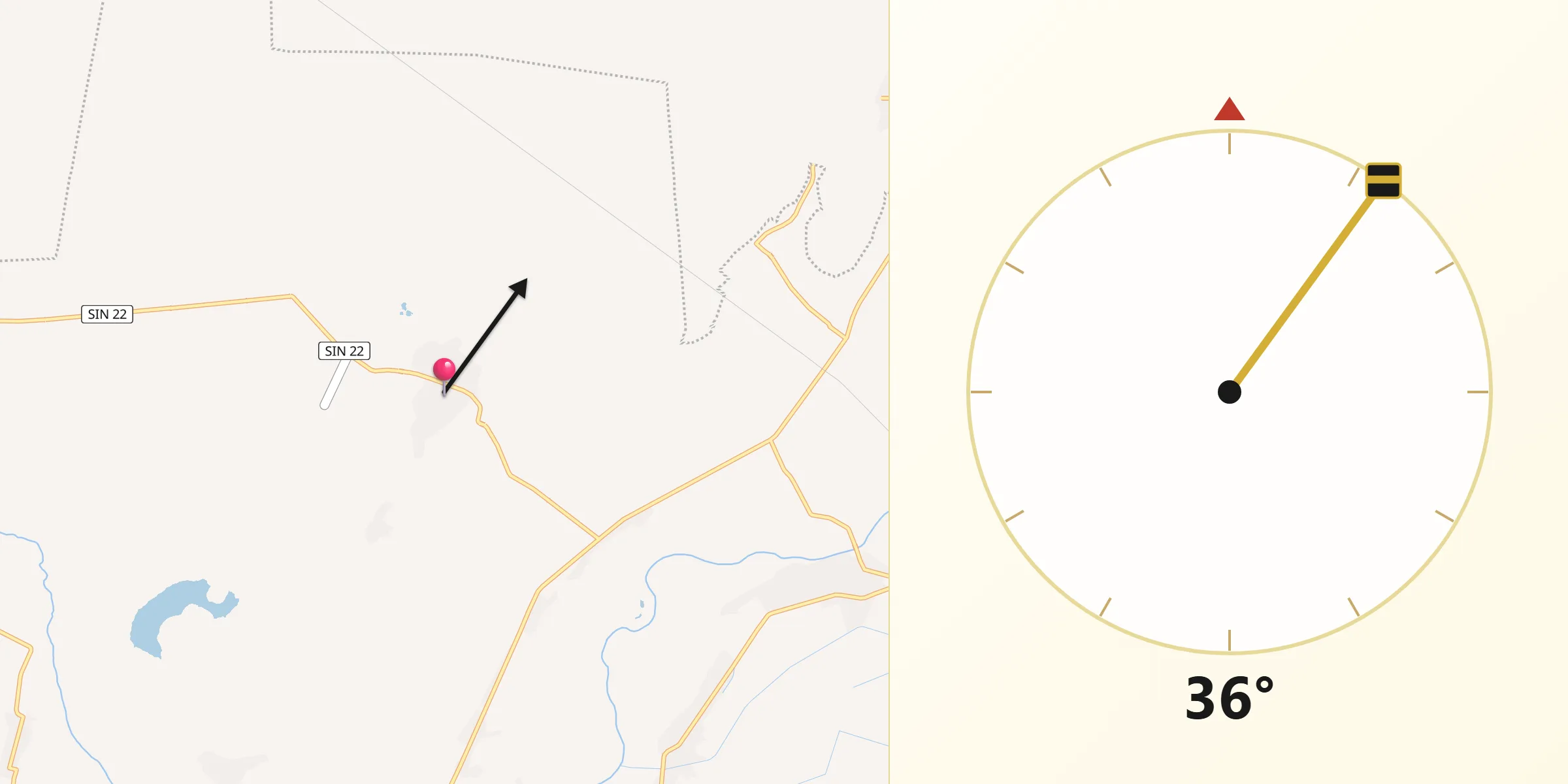 Dirección de la Qibla desde Portugués de Gálvez