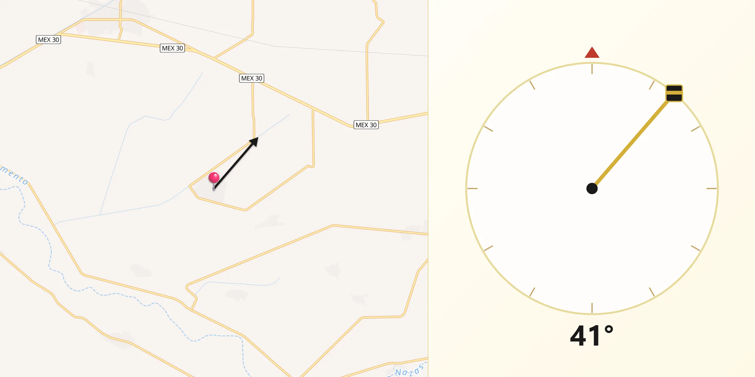 Dirección de la Qibla desde San Ignacio