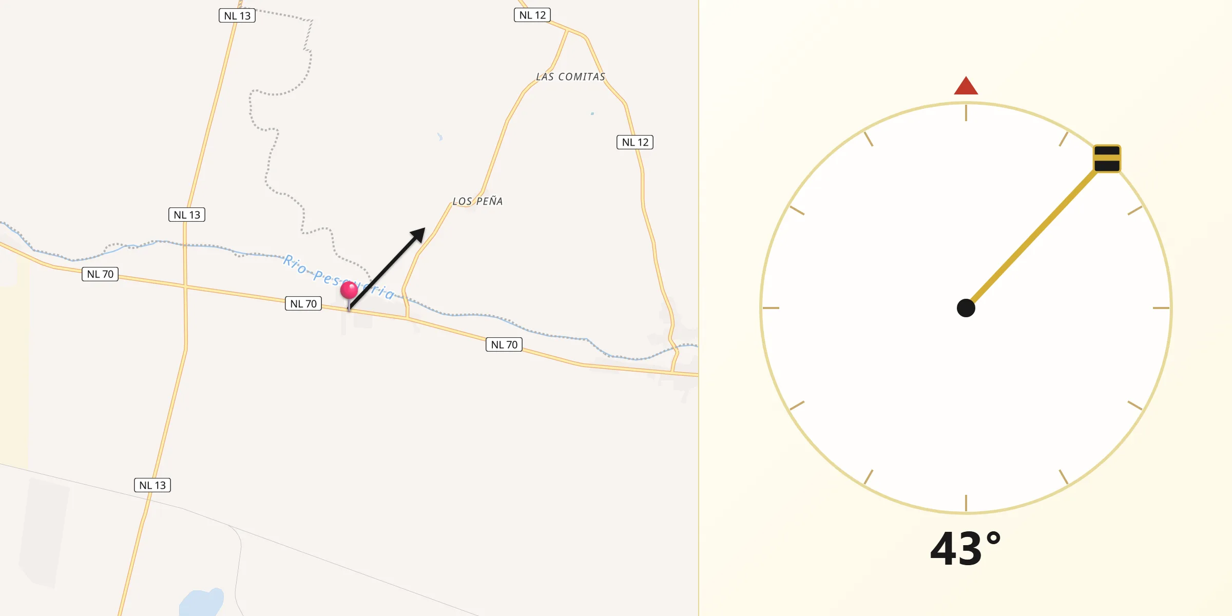 Dirección de la Qibla desde La Providencia