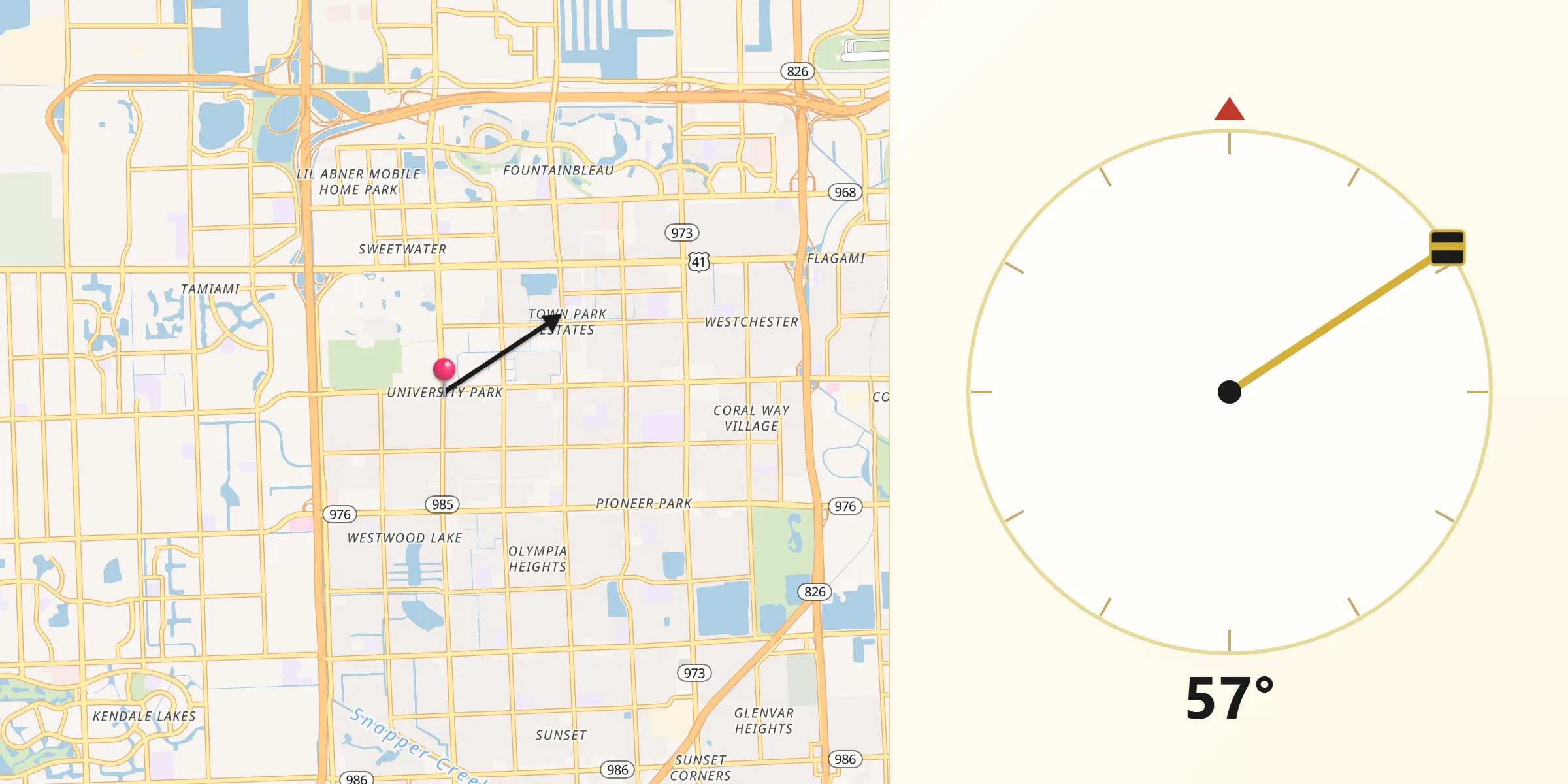 Qibla Direction from University Park