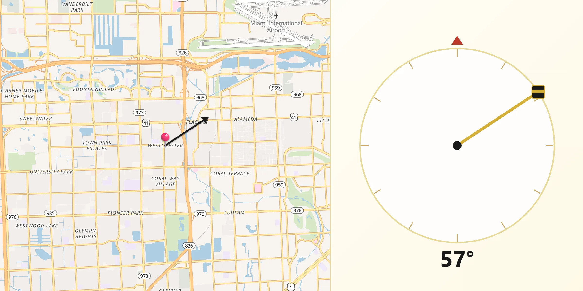 Qibla Direction from Westchester