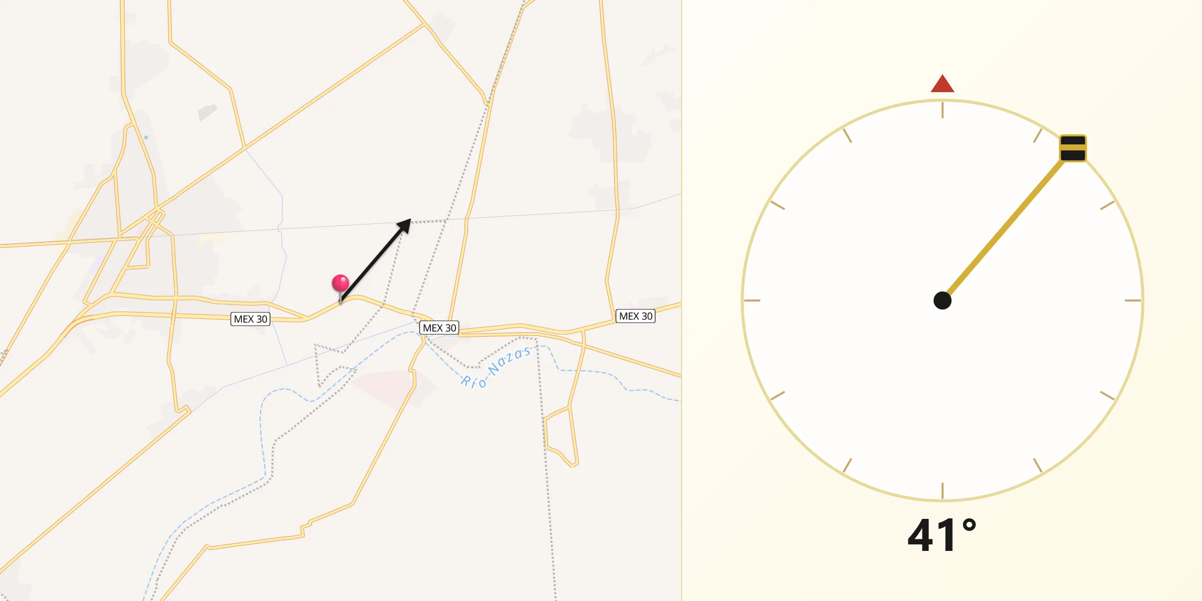 Dirección de la Qibla desde Seis de Octubre (Santo Niño)