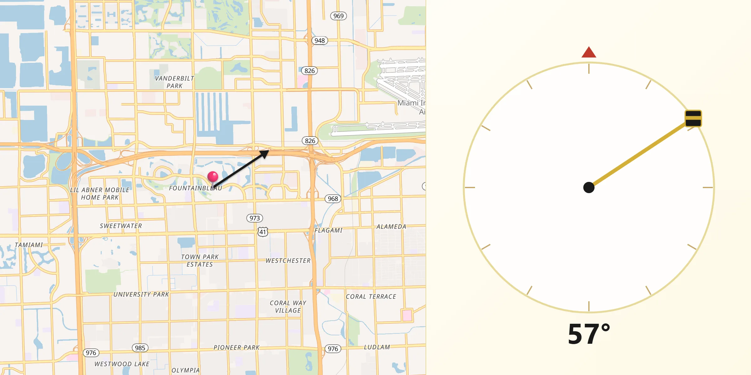 Qibla Direction from Fountainbleau