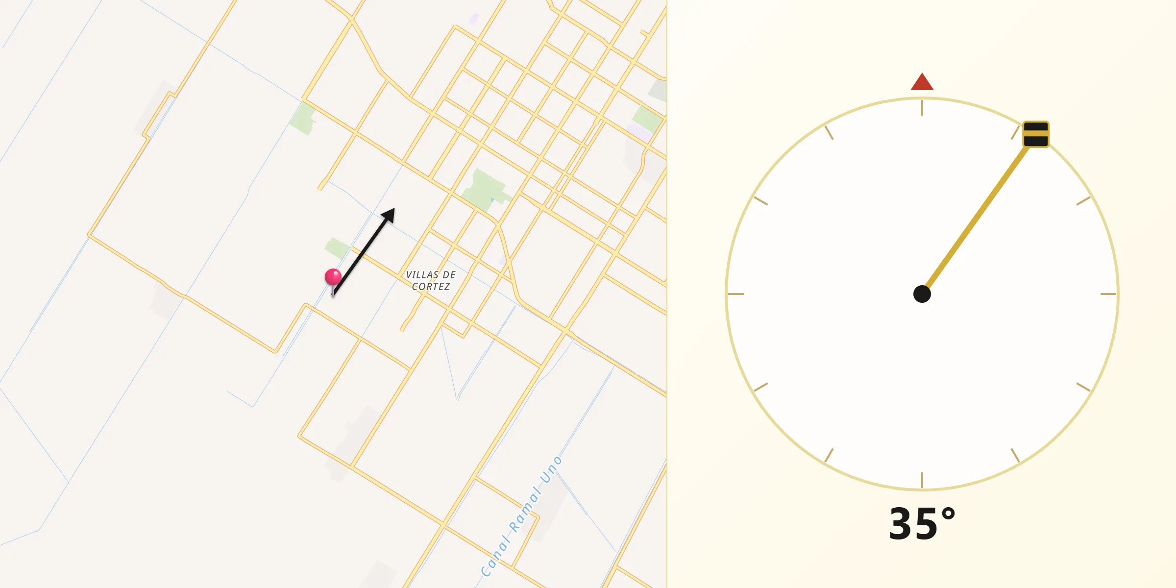 Dirección de la Qibla desde Benito Juárez