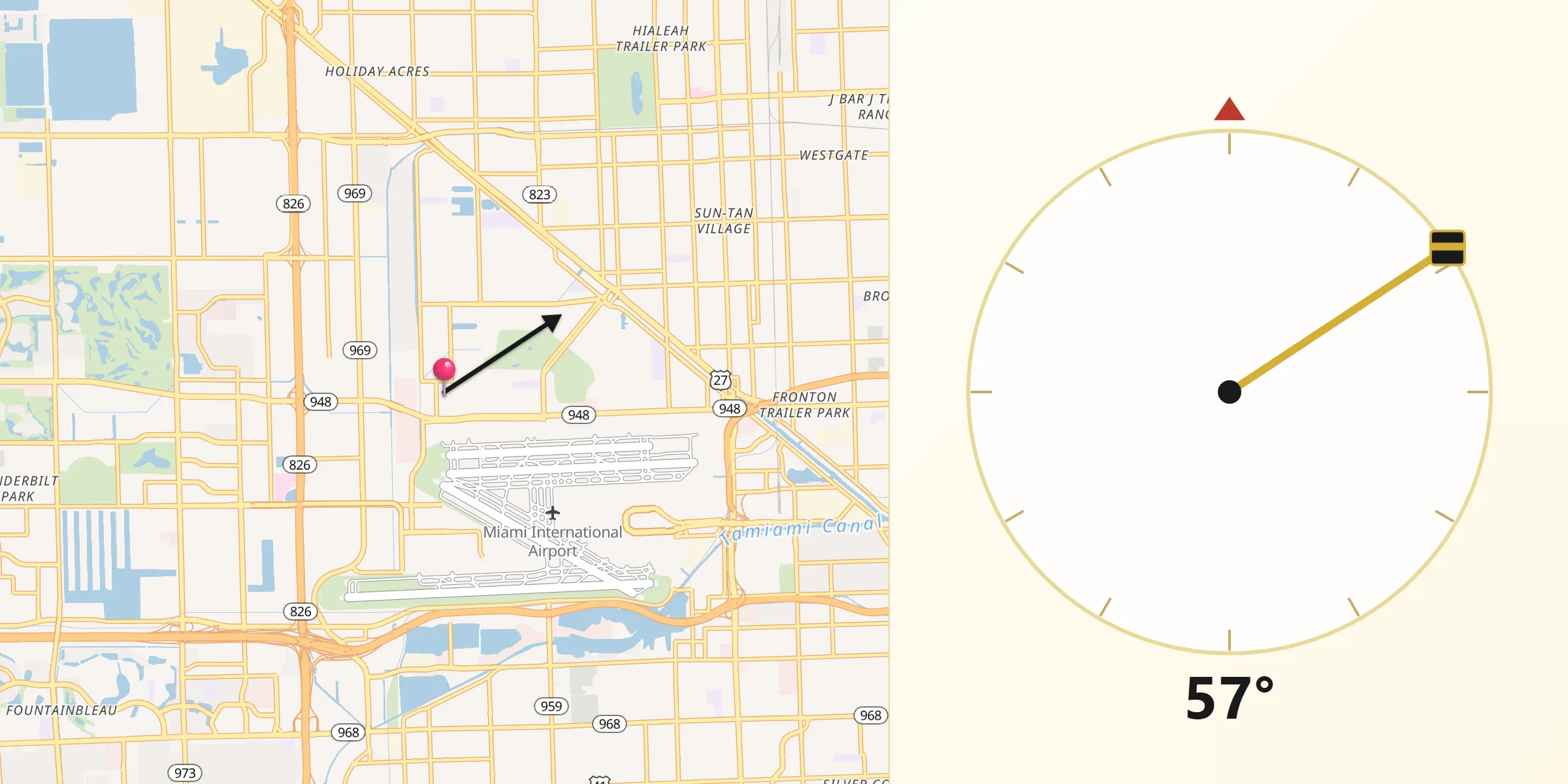 Qibla Direction from Virginia Gardens
