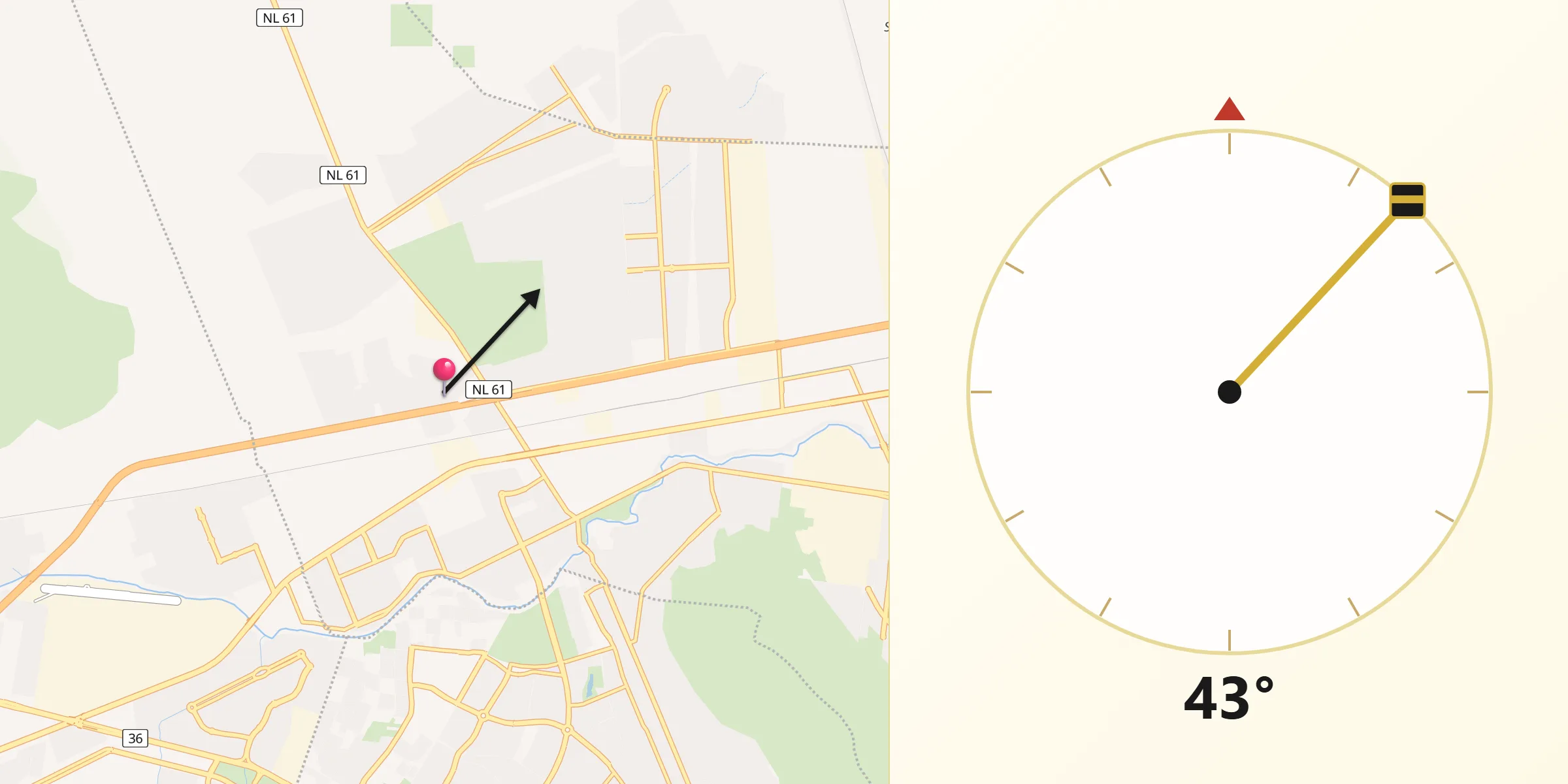 Dirección de la Qibla desde Praderas de San Francisco