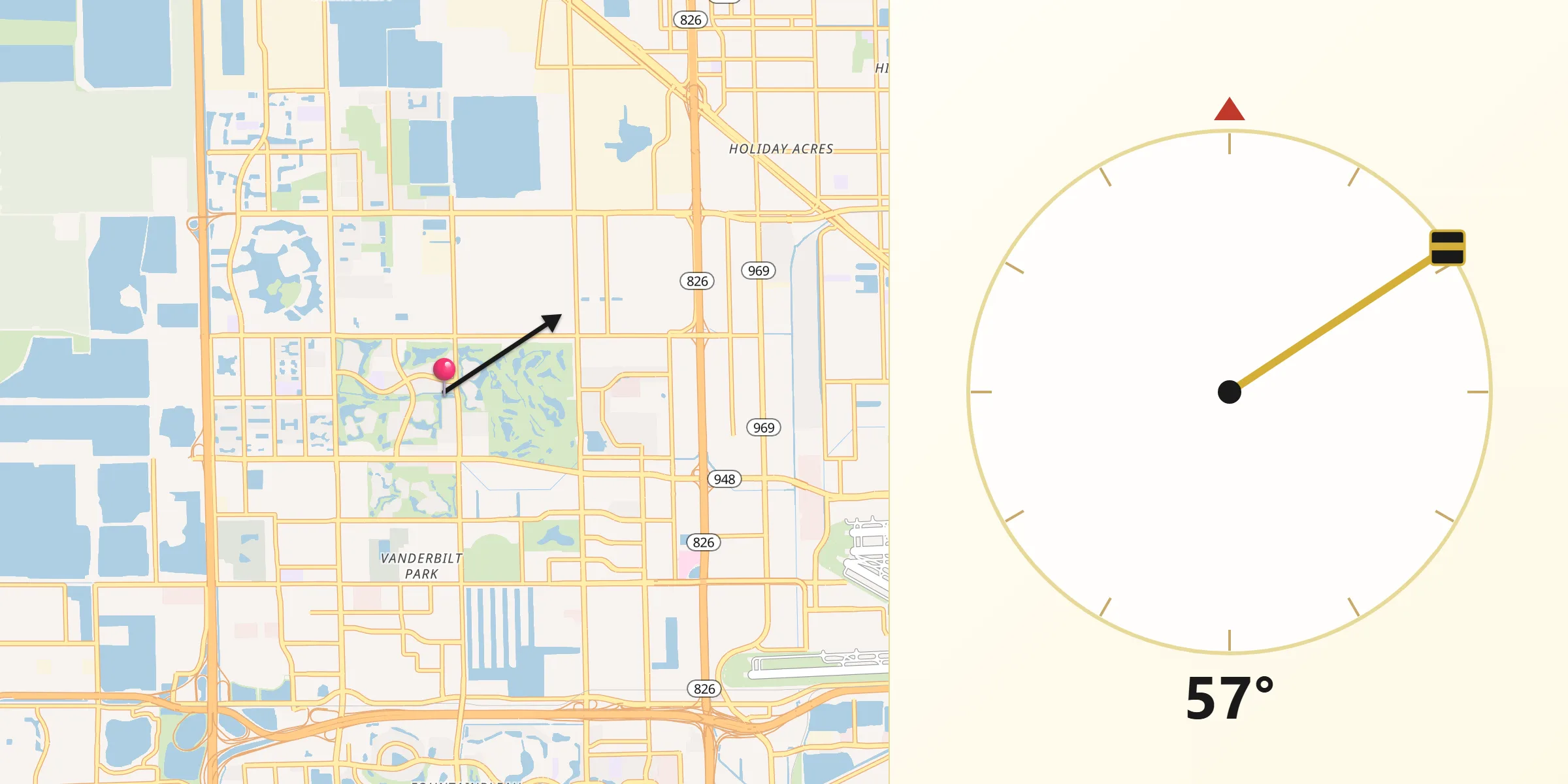 Qibla Direction from Doral