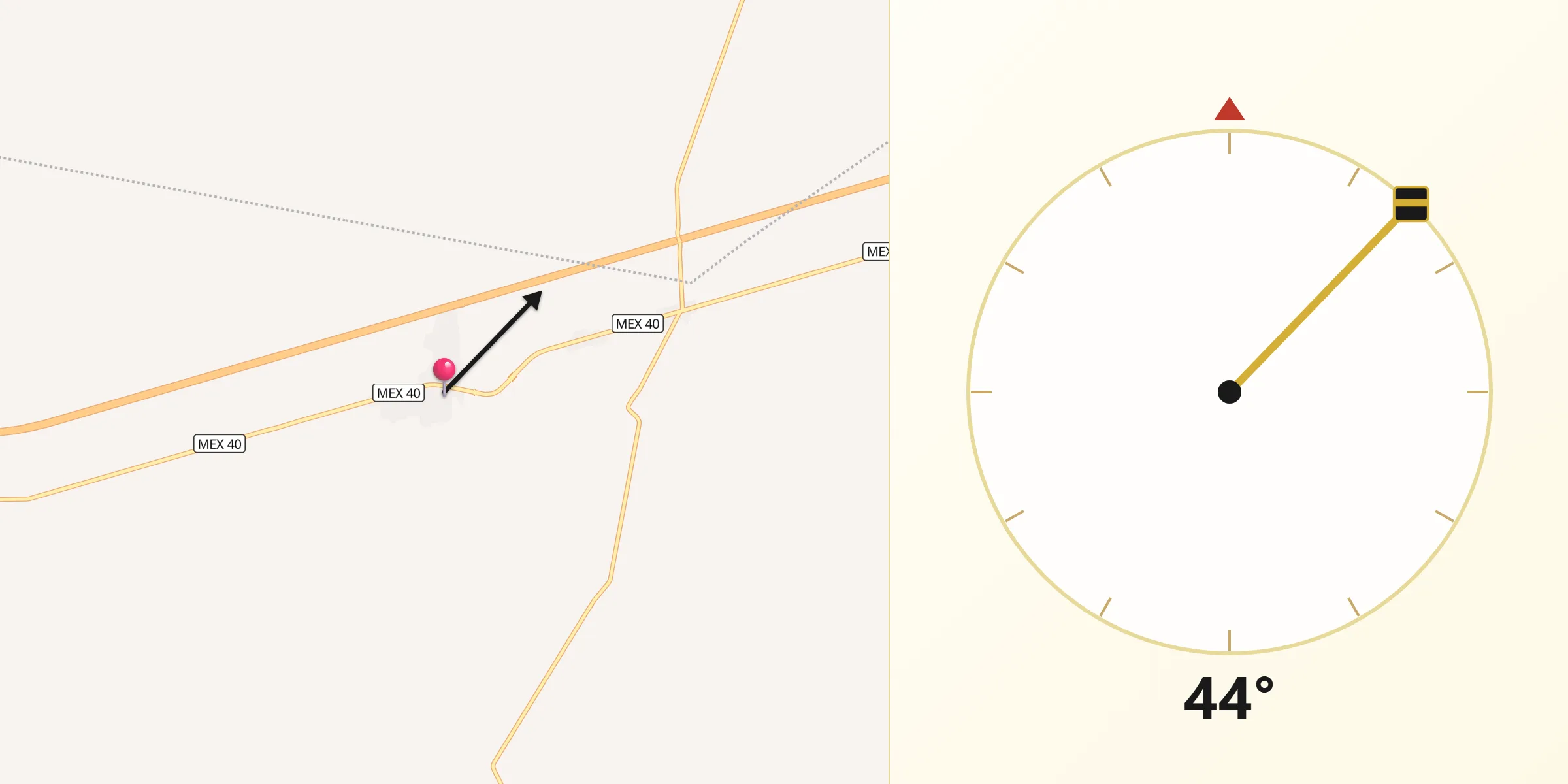 Dirección de la Qibla desde General Tapia
