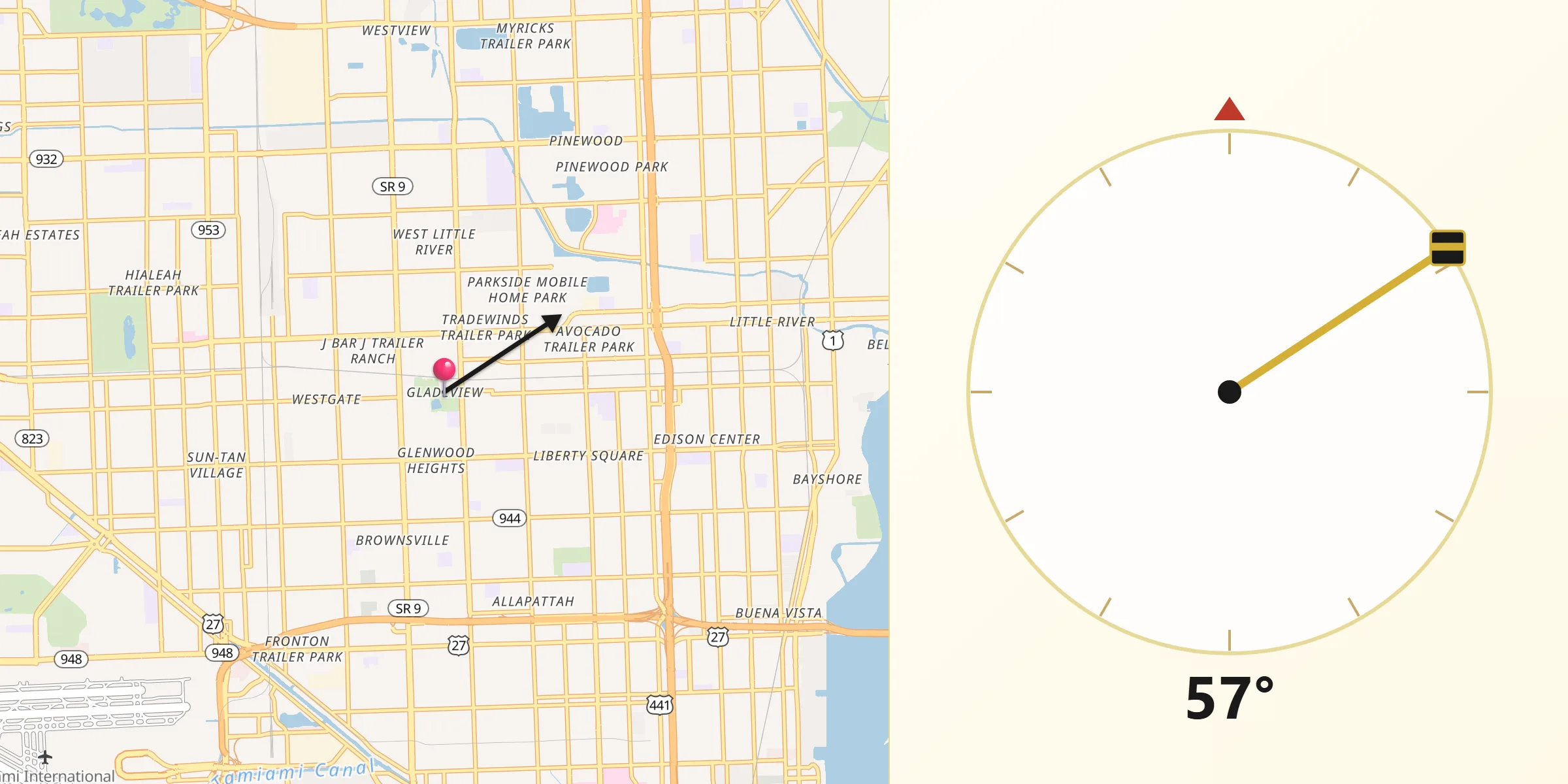 Qibla Direction from Gladeview