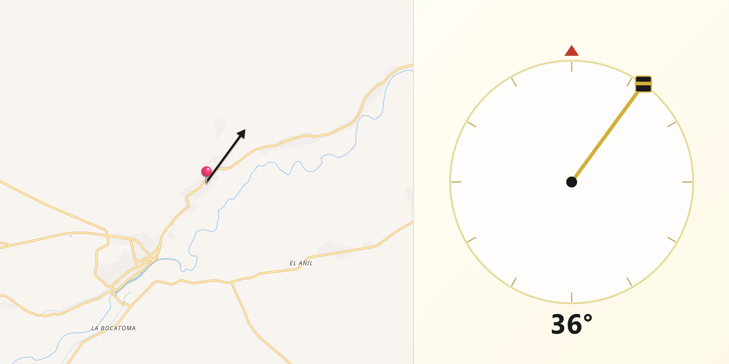 Dirección de la Qibla desde Baburia