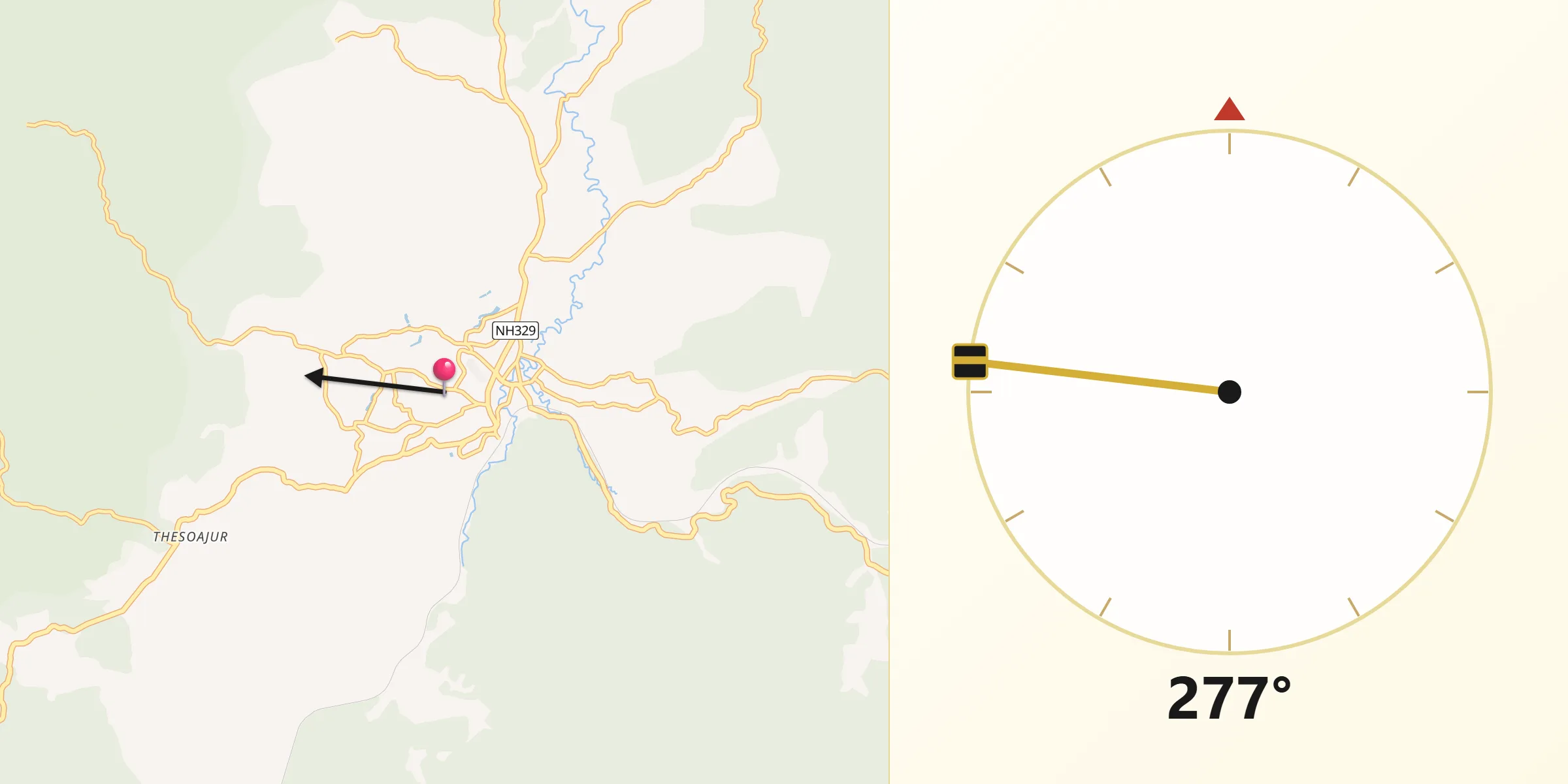 Qibla Direction from Diphu