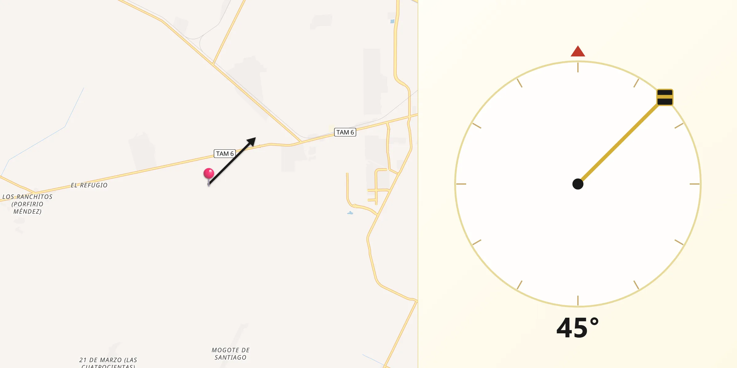 Dirección de la Qibla desde CEFERESO Número 3