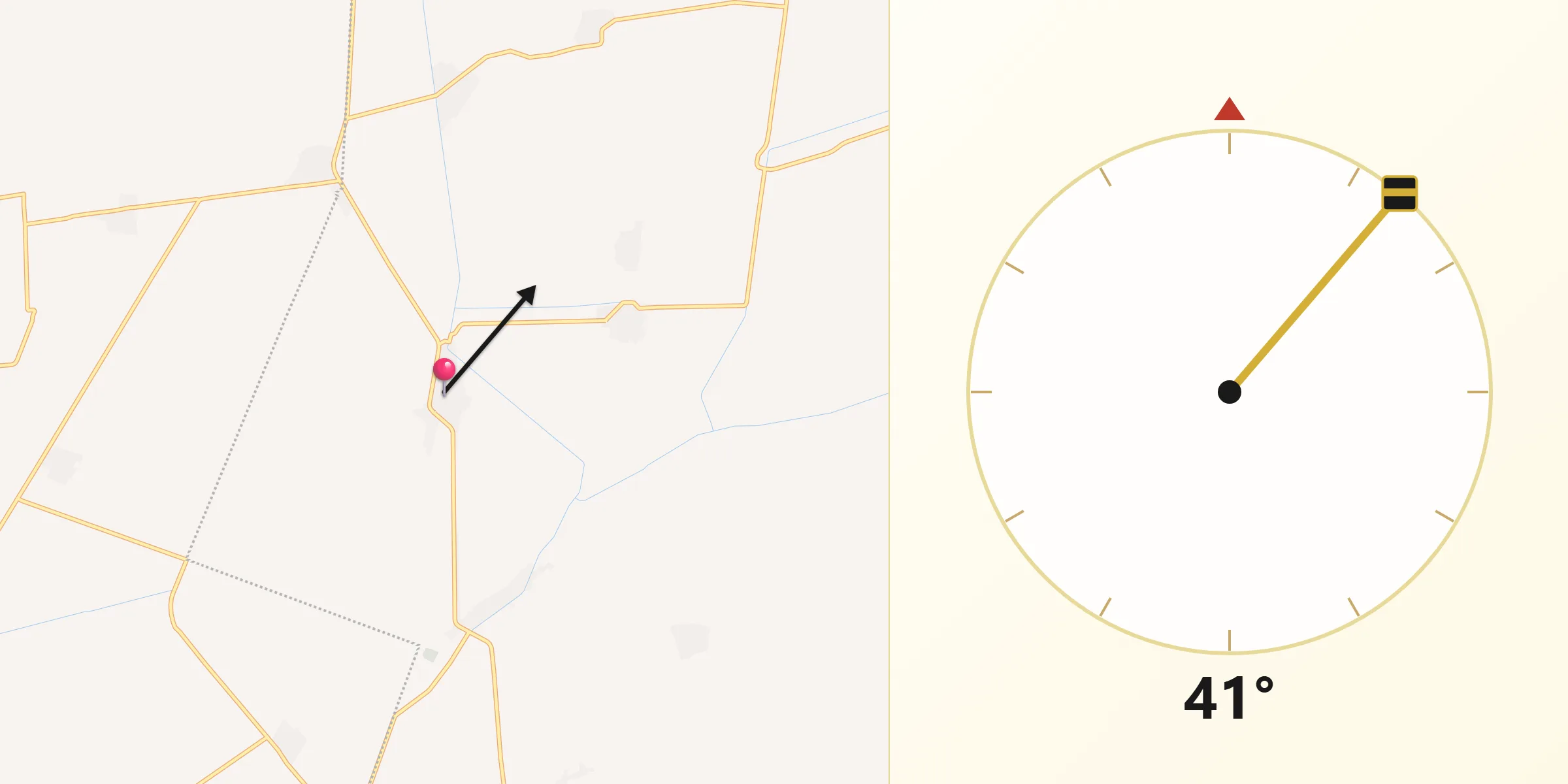 Dirección de la Qibla desde La Fe