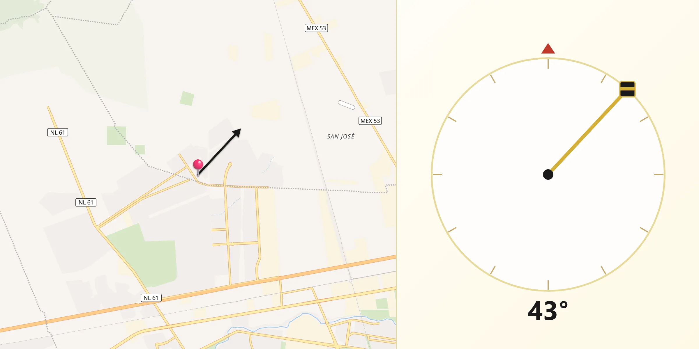 Dirección de la Qibla desde Alianza Real