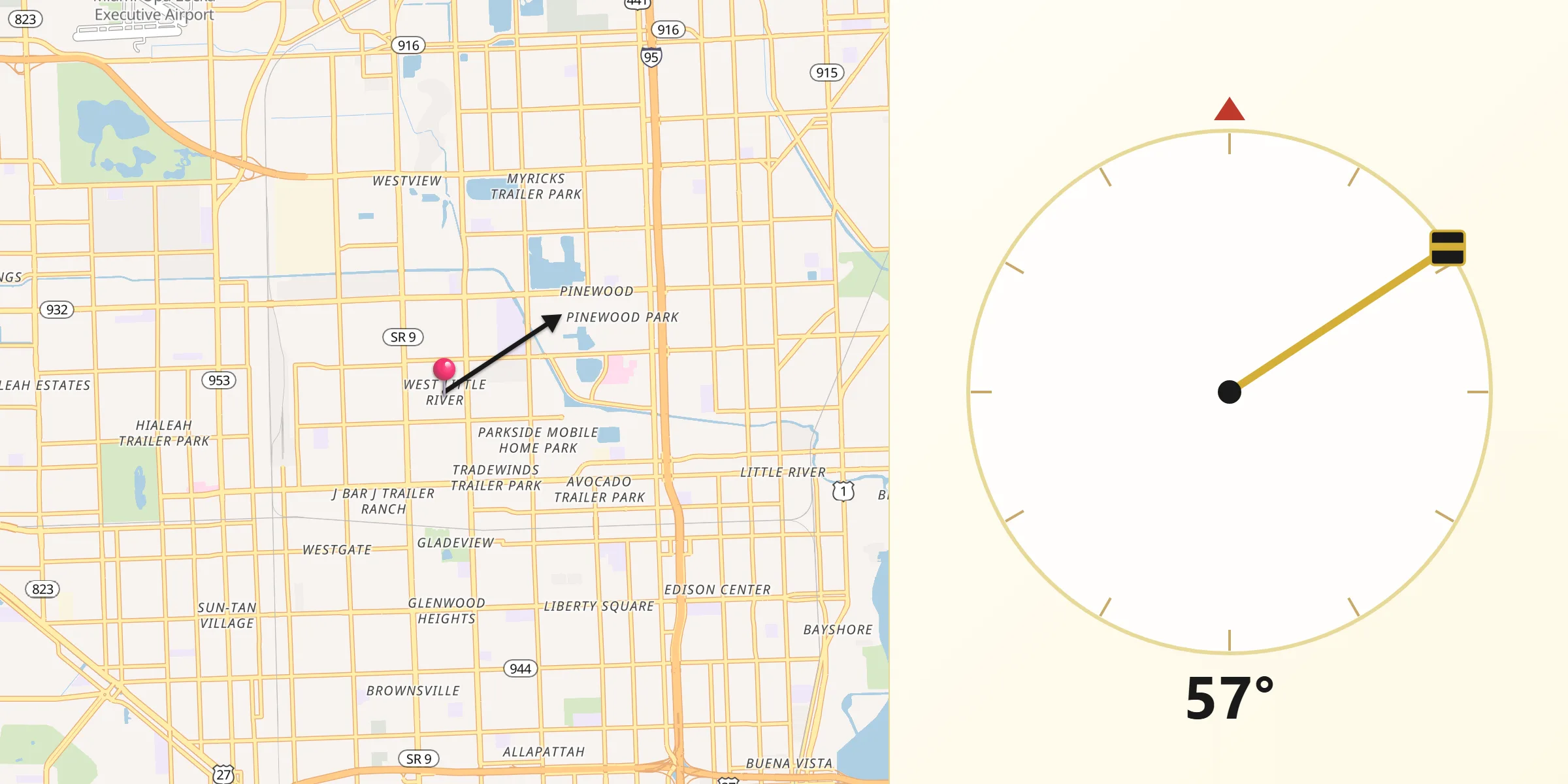 Qibla Direction from West Little River