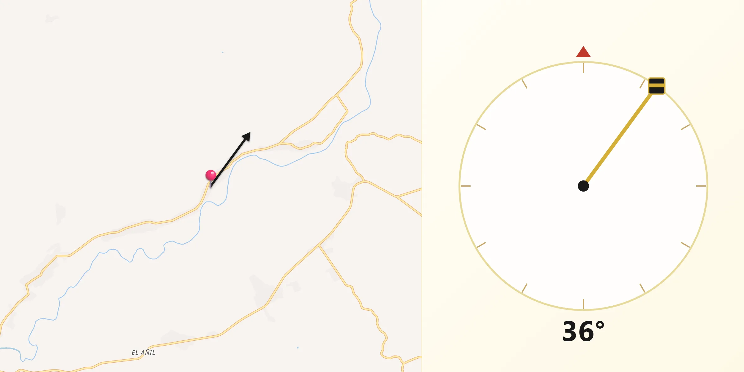 Dirección de la Qibla desde Maripa