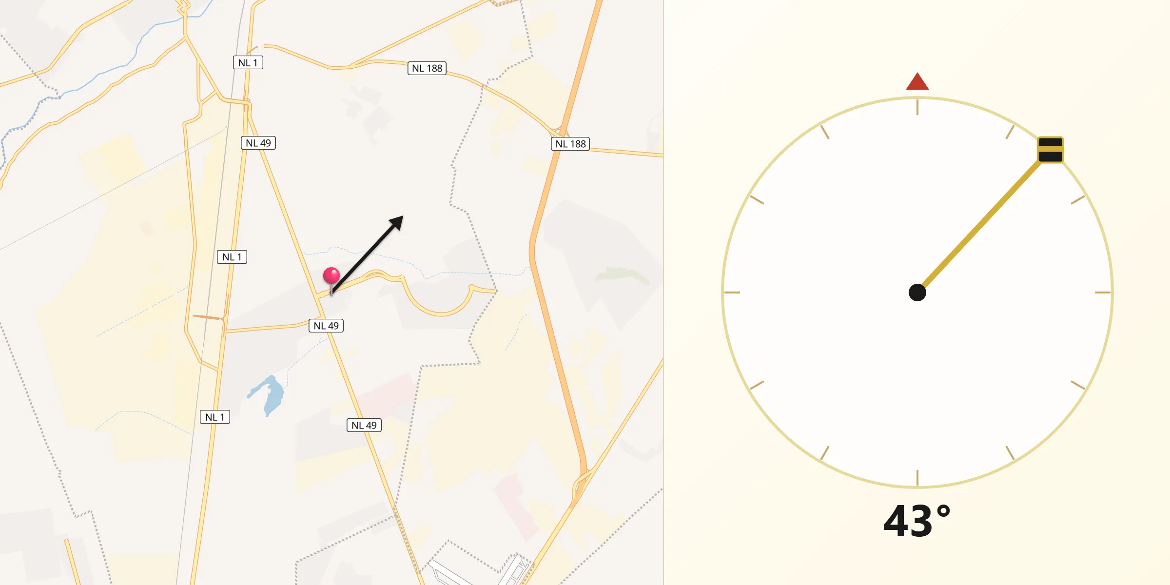 Dirección de la Qibla desde Ciudad Satélite del Norte