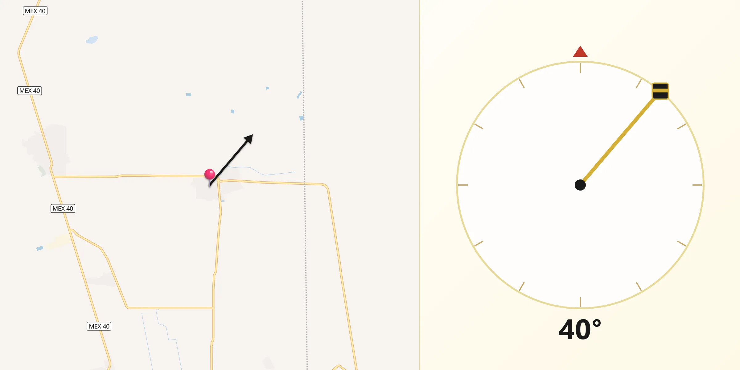 Dirección de la Qibla desde Jauja