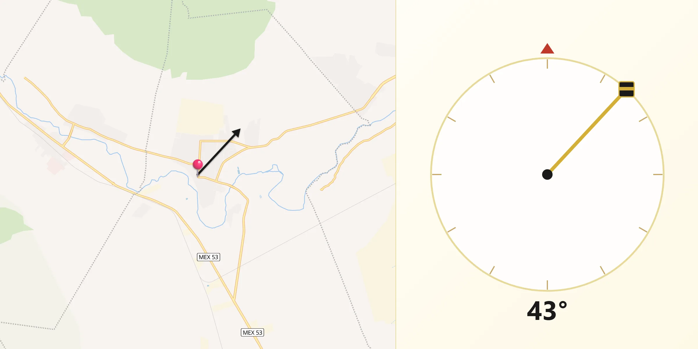 Dirección de la Qibla desde El Carmen Nuevo León