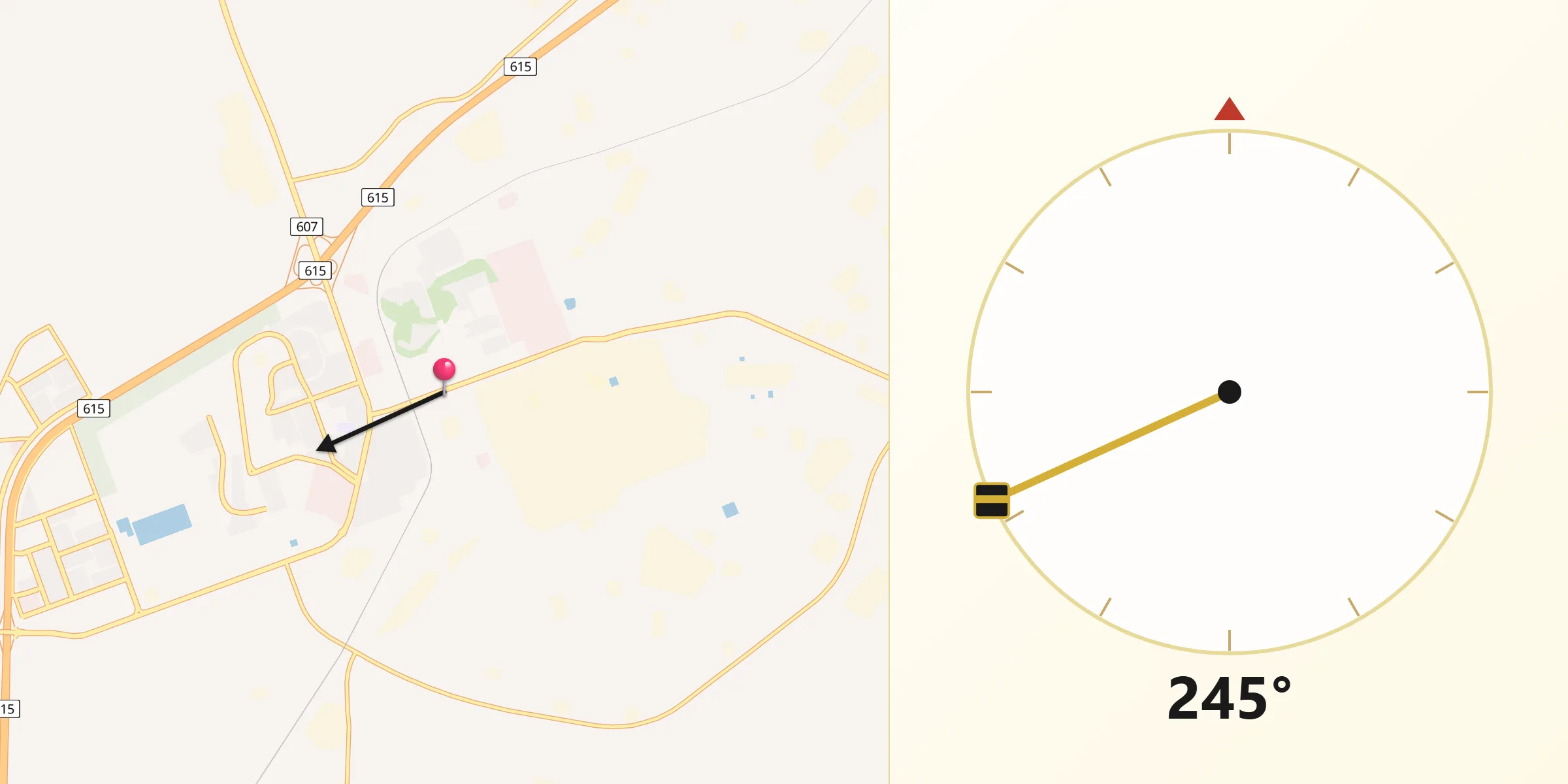 Direction vers la Qibla depuis Abqaïq