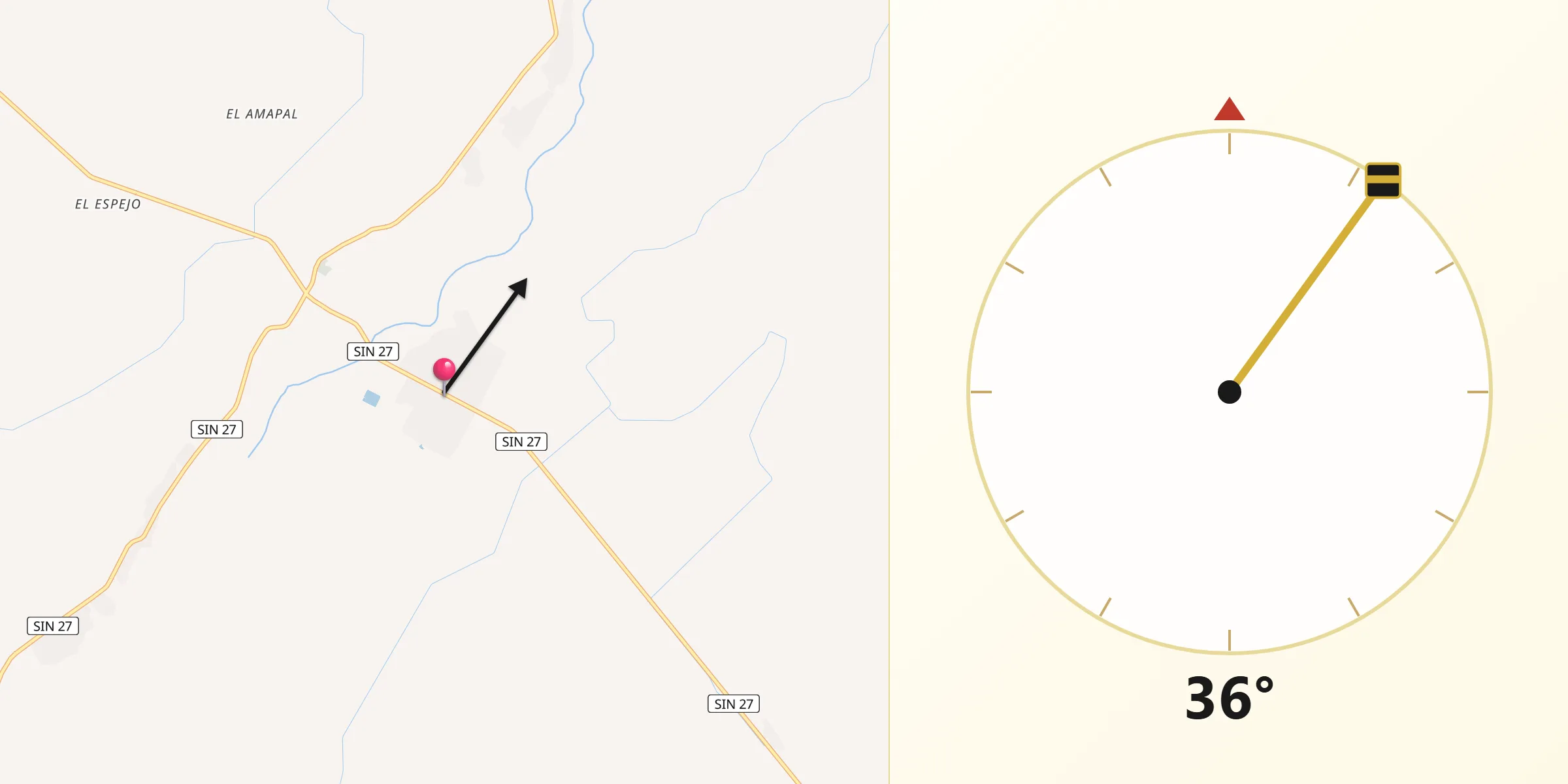Dirección de la Qibla desde Genaro Estrada