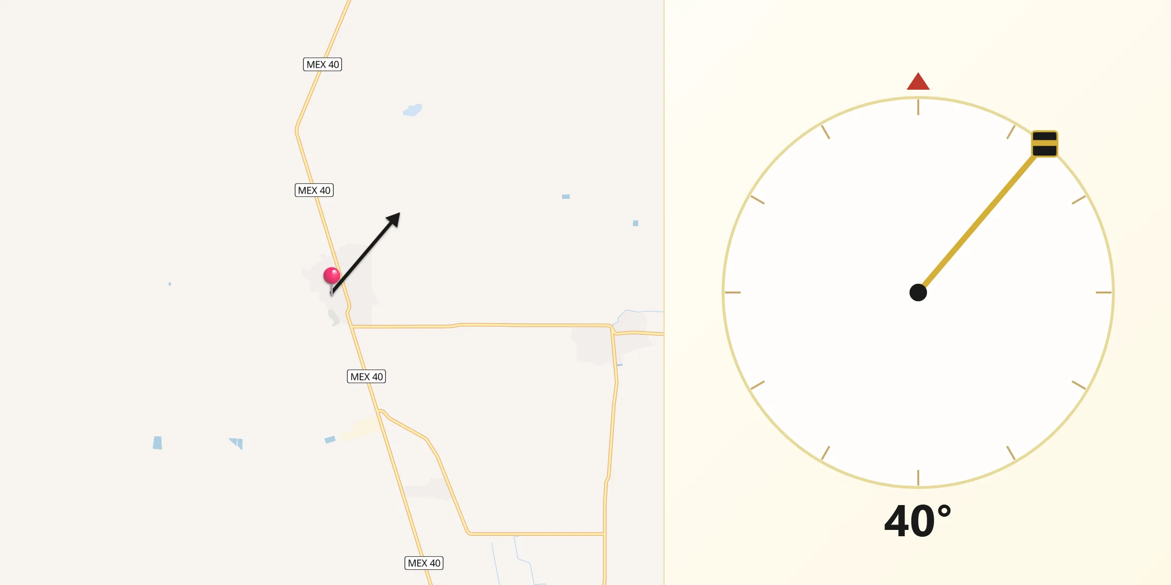 Dirección de la Qibla desde San Julio
