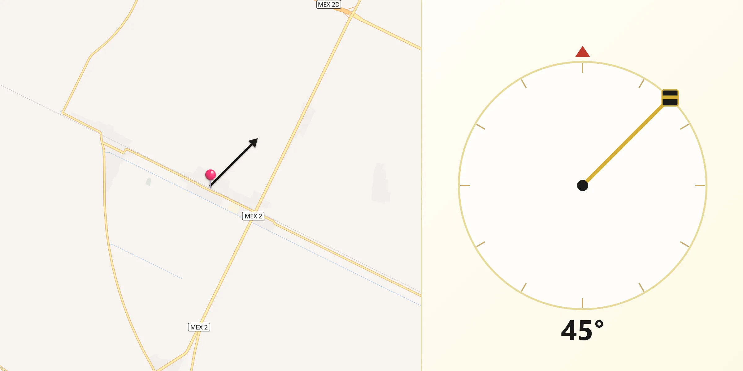 Dirección de la Qibla desde Ramírez