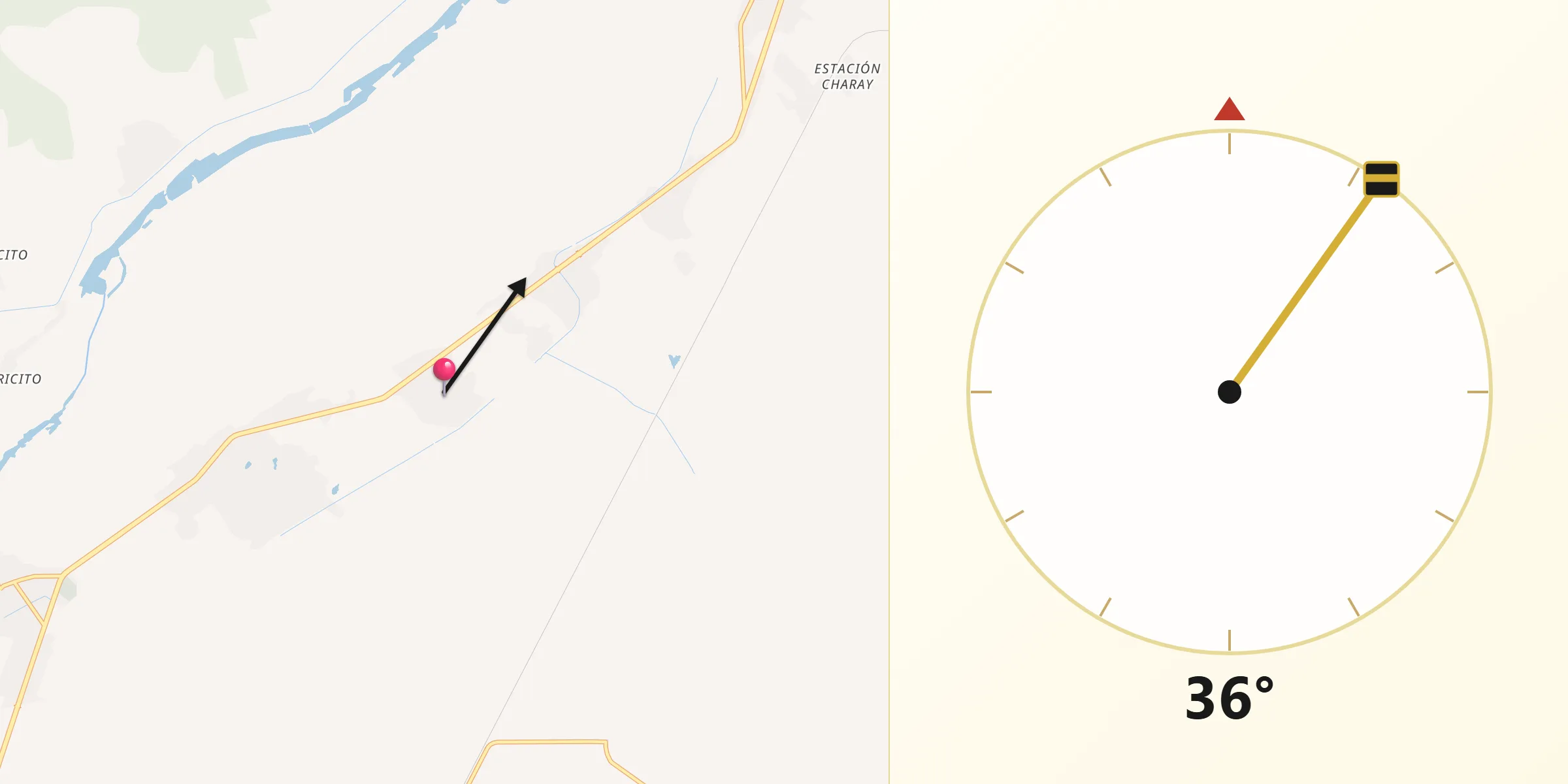 Dirección de la Qibla desde Benito Juárez (Vinatería)