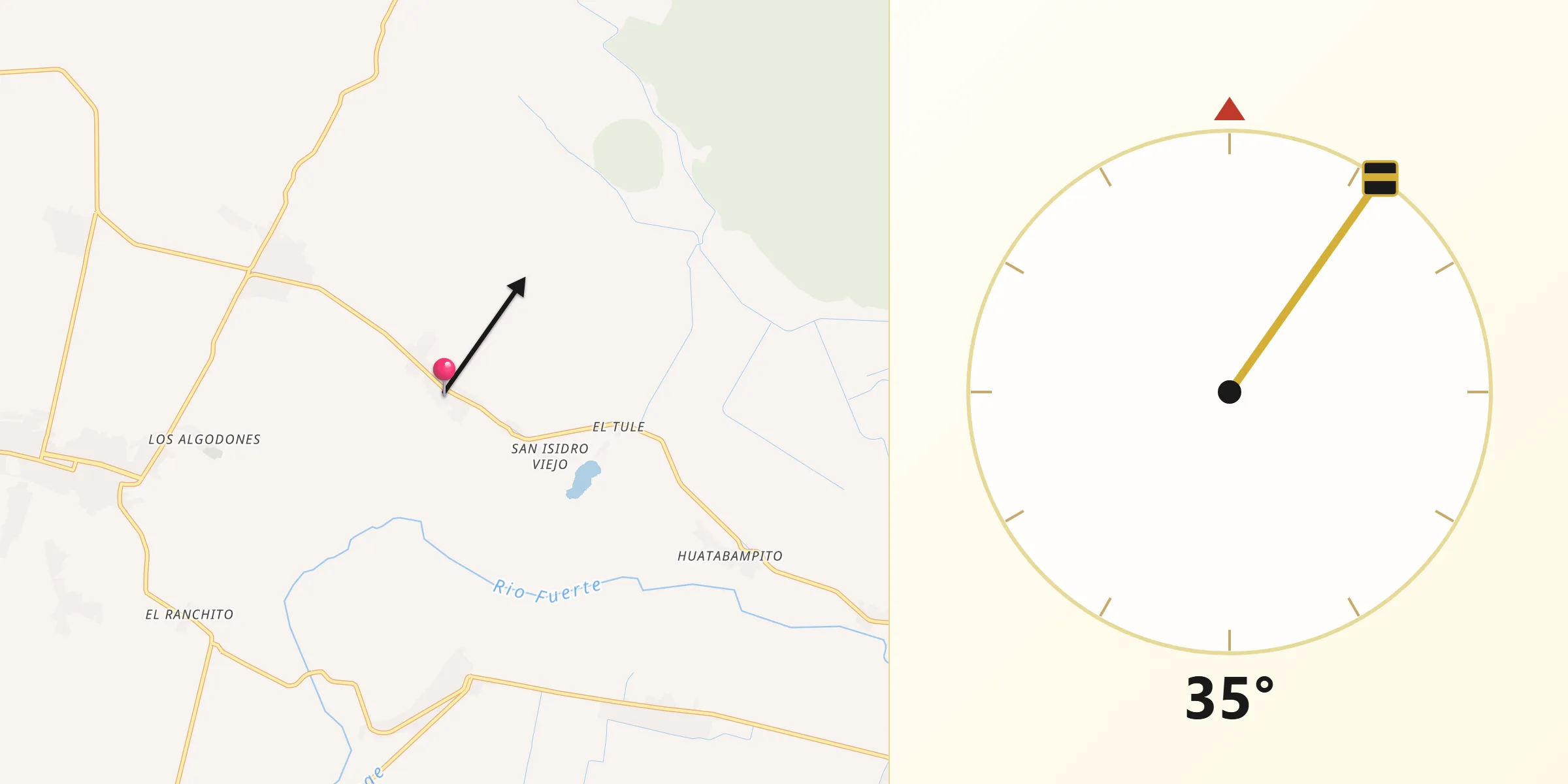 Dirección de la Qibla desde San Isidro