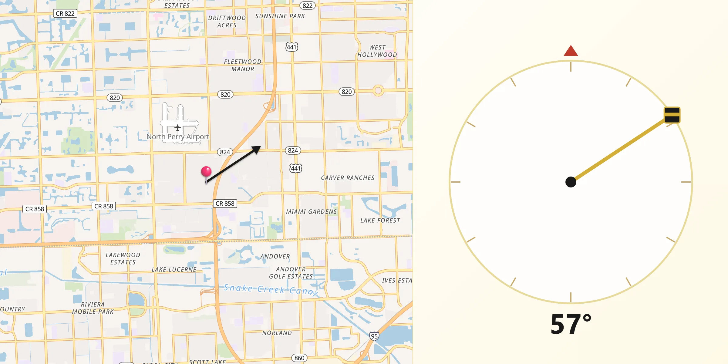 Qibla Direction from Miramar