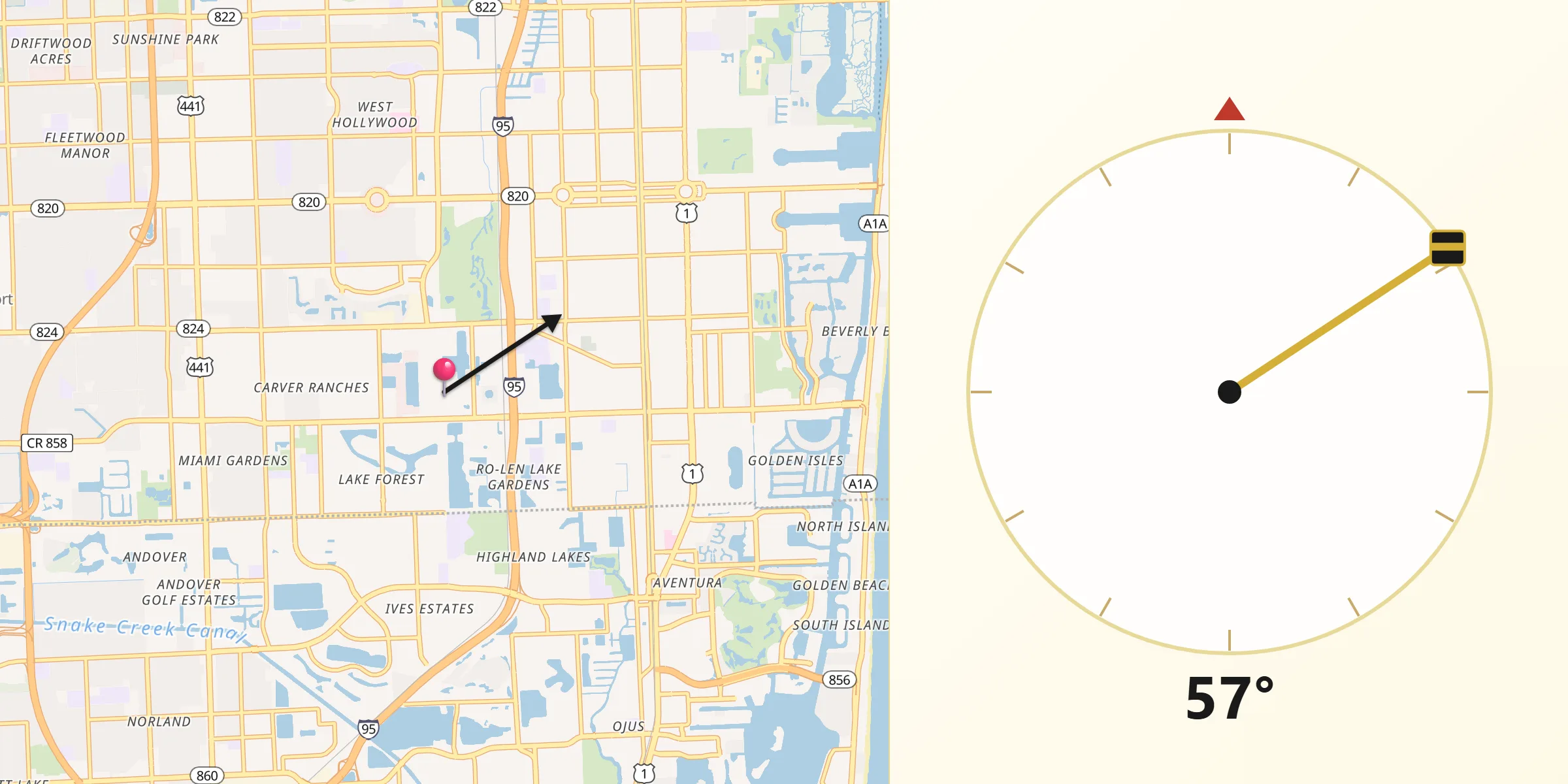 Qibla Direction from Pembroke Park