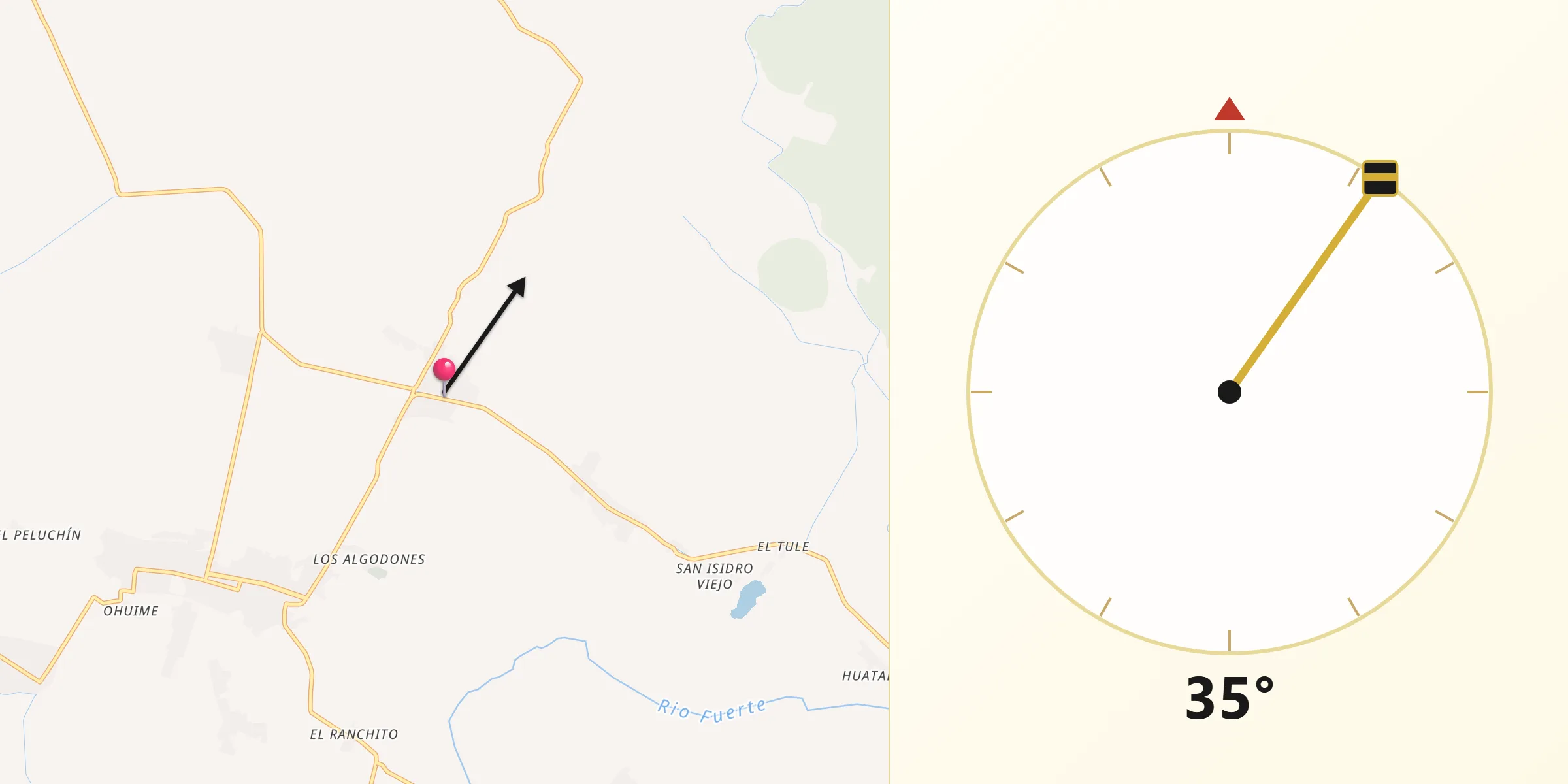 Dirección de la Qibla desde La Despensa