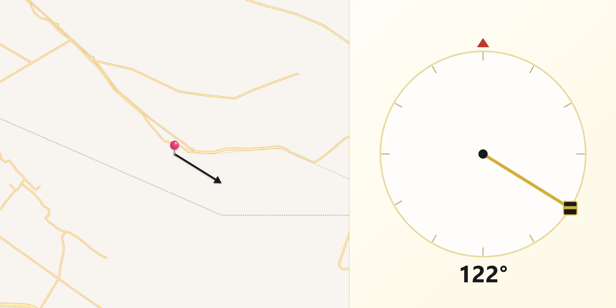 Qibla Direction from Farshūţ