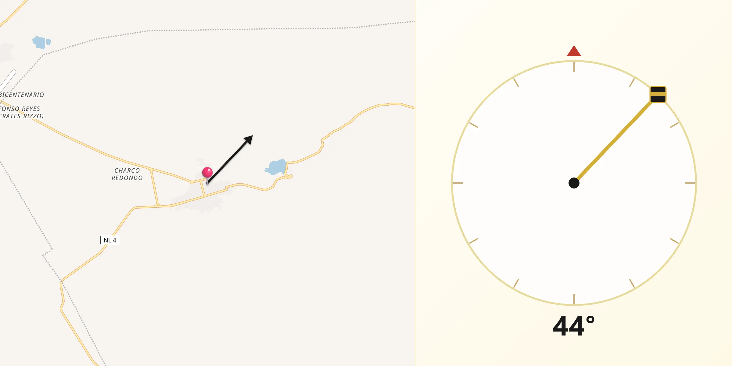 Dirección de la Qibla desde Melchor Ocampo Nuevo León