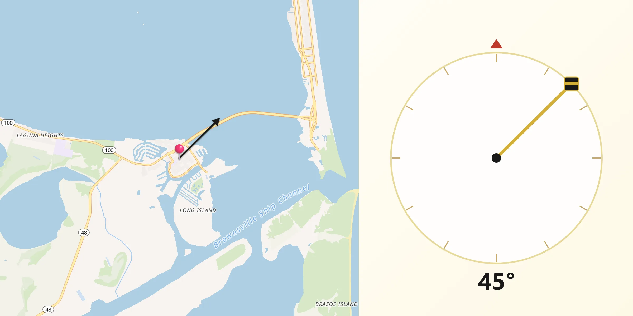 Qibla Direction from Port Isabel