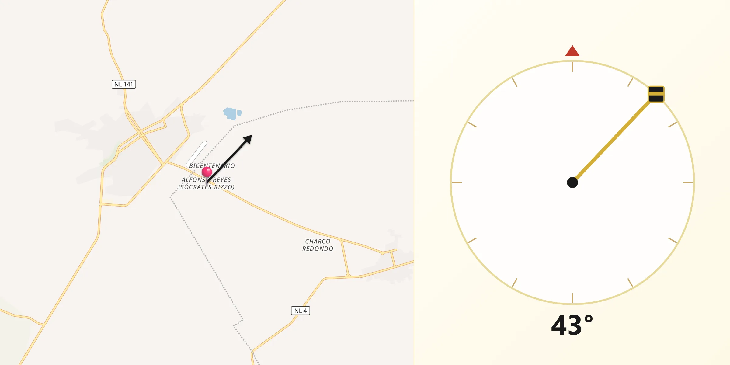 Dirección de la Qibla desde Alfonso Reyes