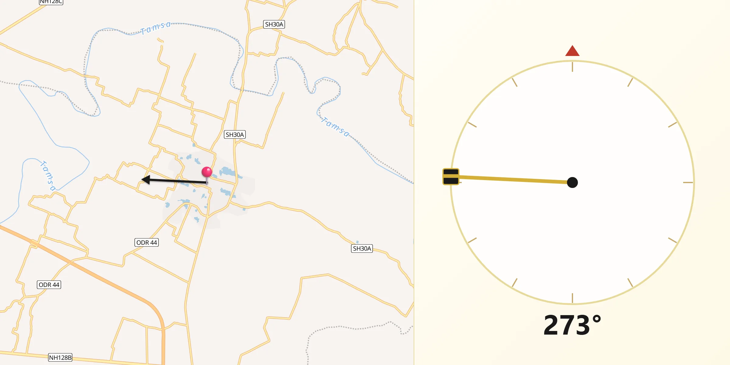 Qibla Direction from Mubarakpur