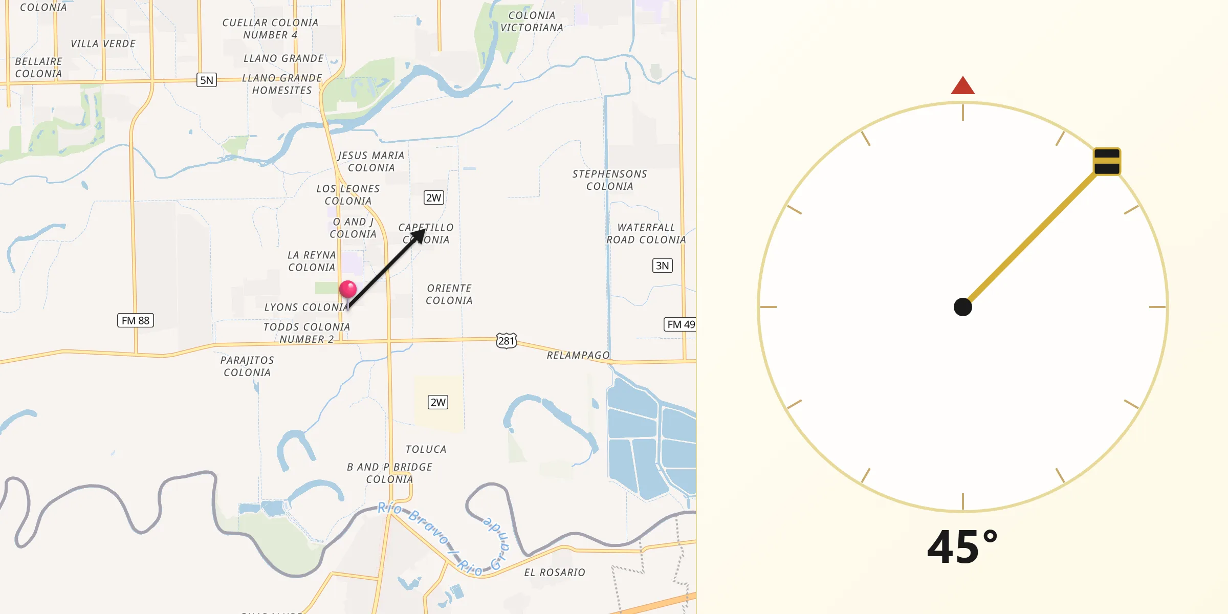 Qibla Direction from Progreso