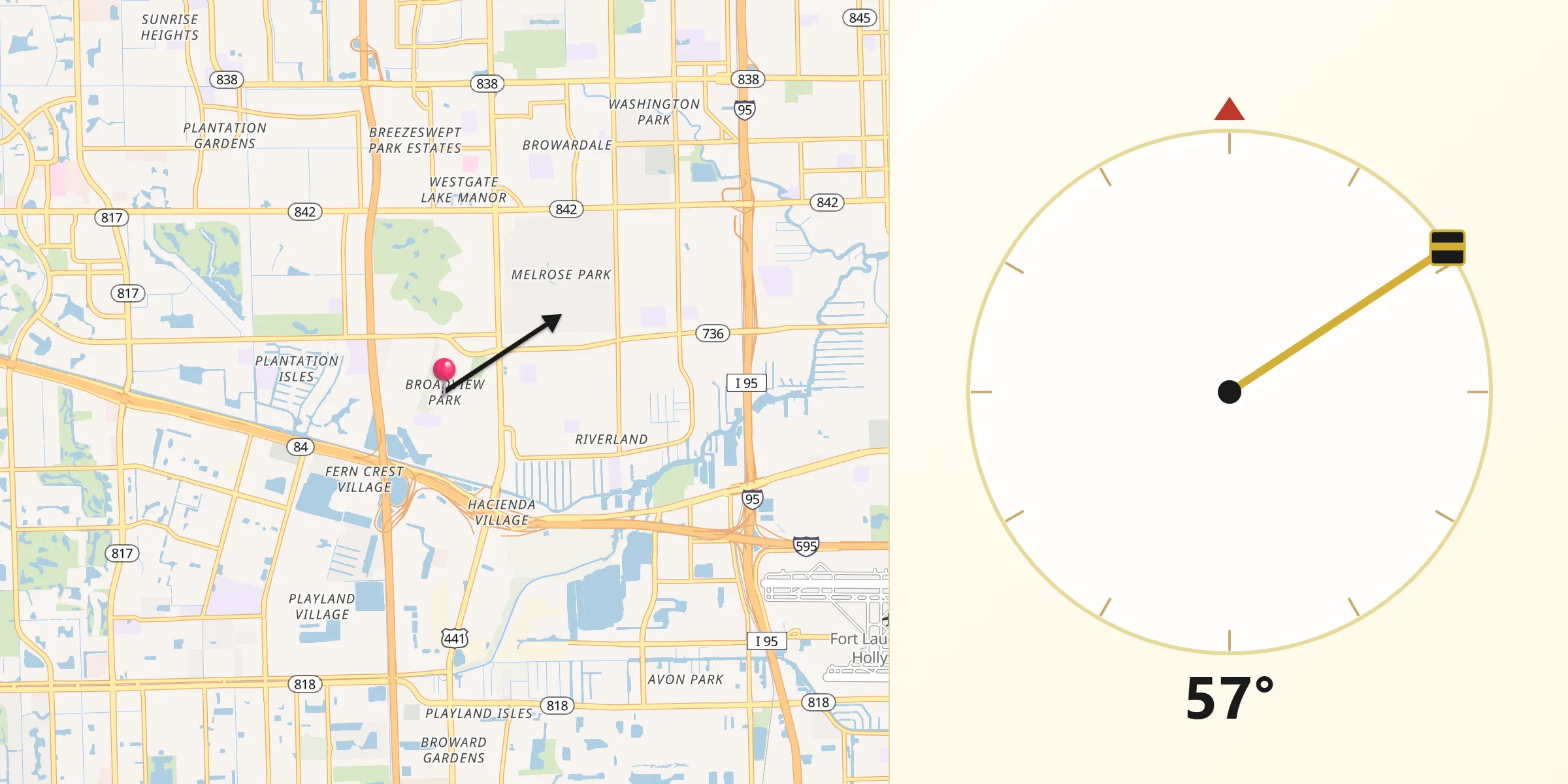 Qibla Direction from Broadview Park