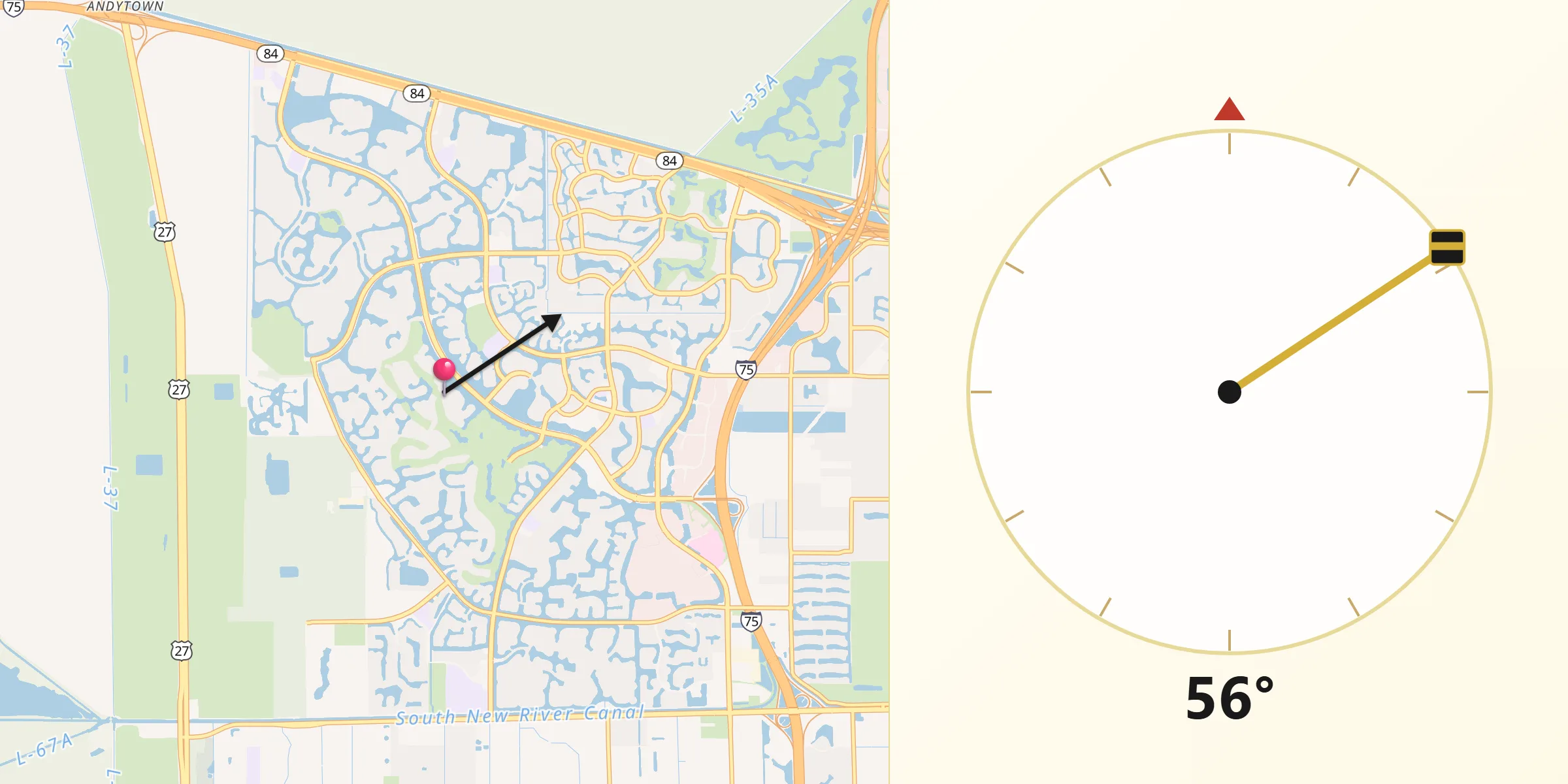Qibla Direction from Weston