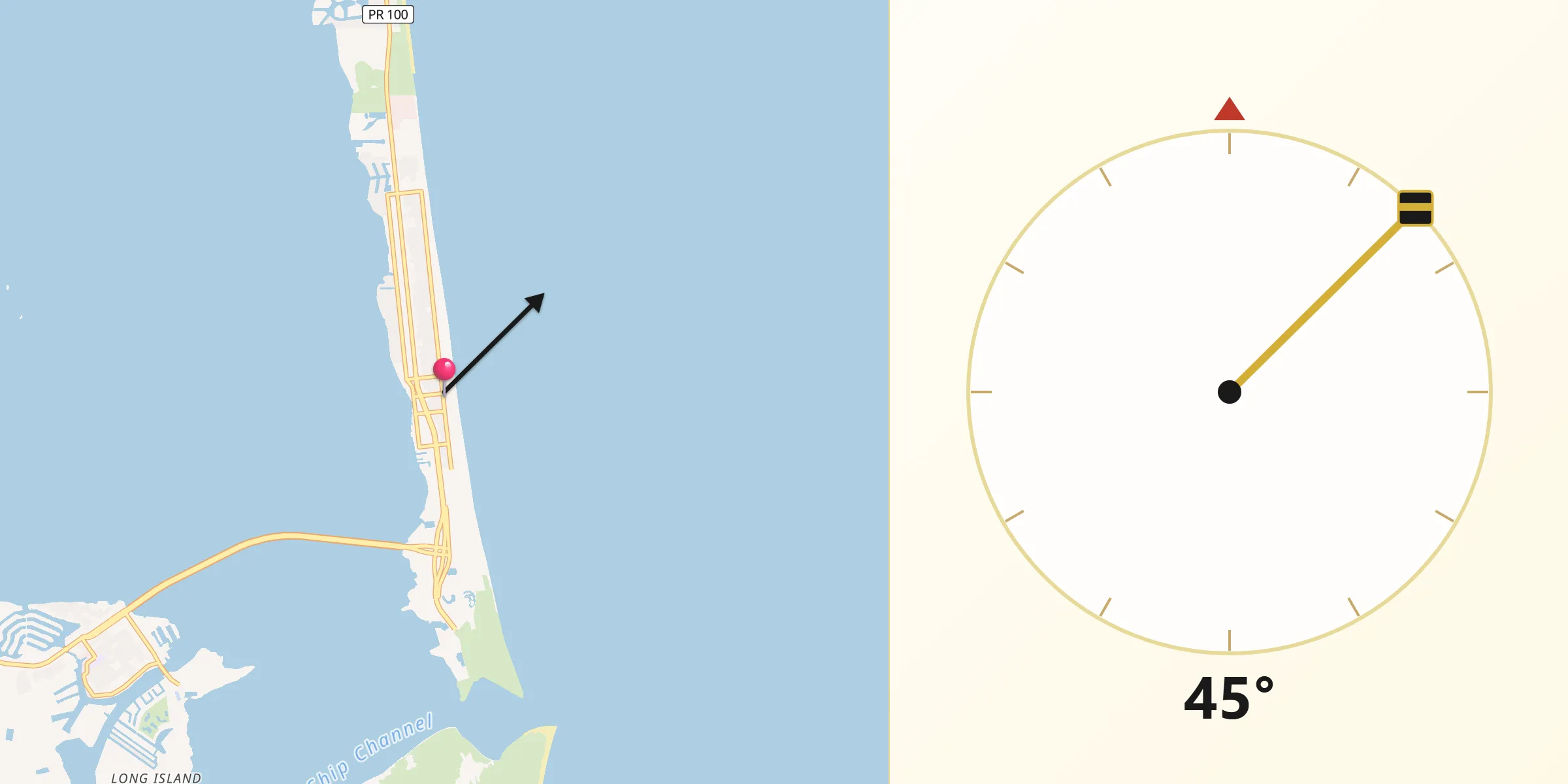 Qibla Direction from South Padre Island
