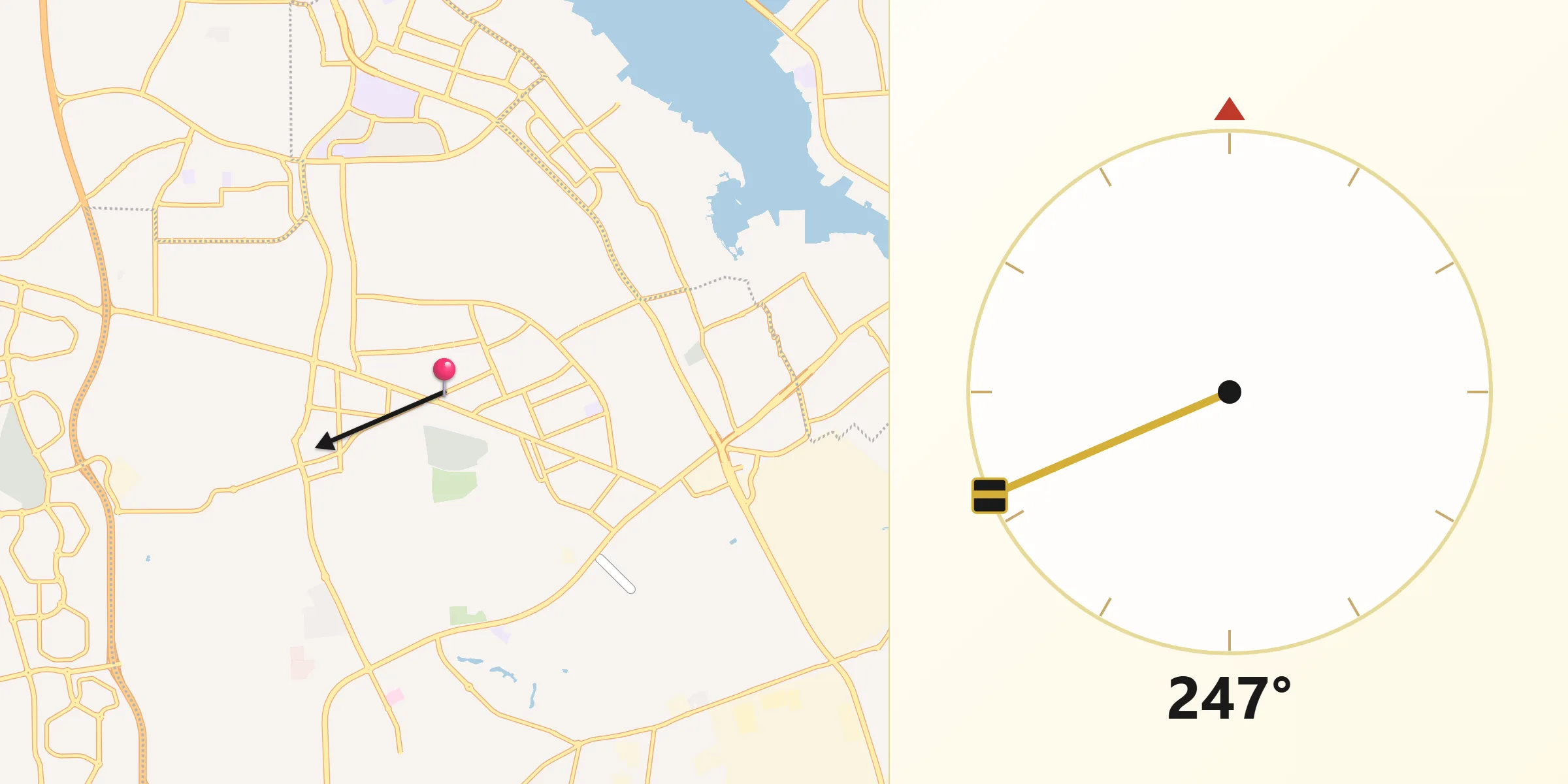 Direction vers la Qibla depuis Riffa