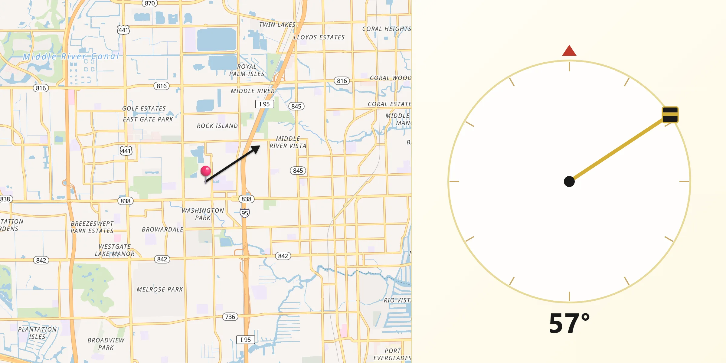 Qibla Direction from Roosevelt Gardens