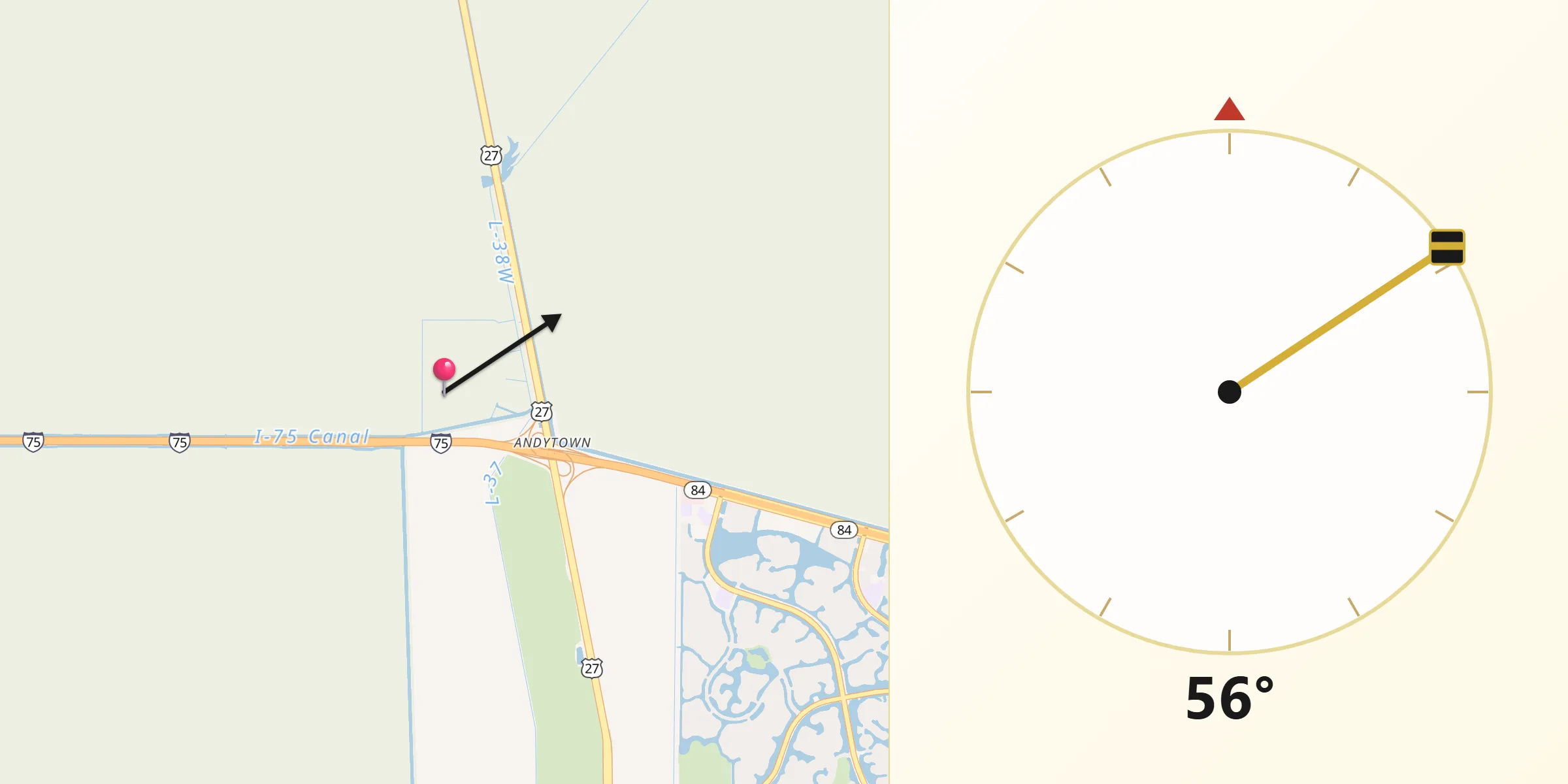 Qibla Direction from Broward